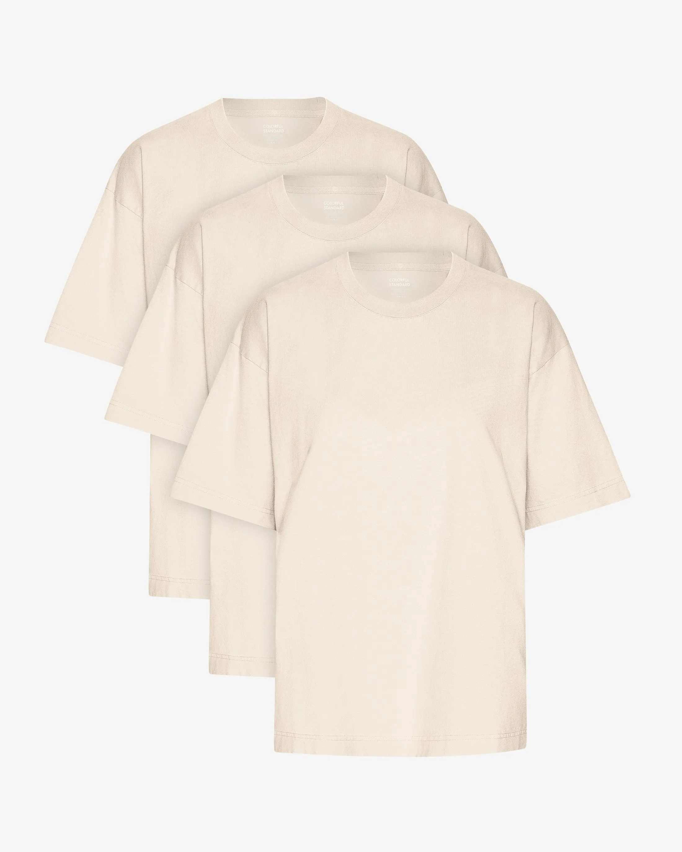 Oversized Organic T-Shirt - Ivory White (3-Pack) sold by Colorful Standard