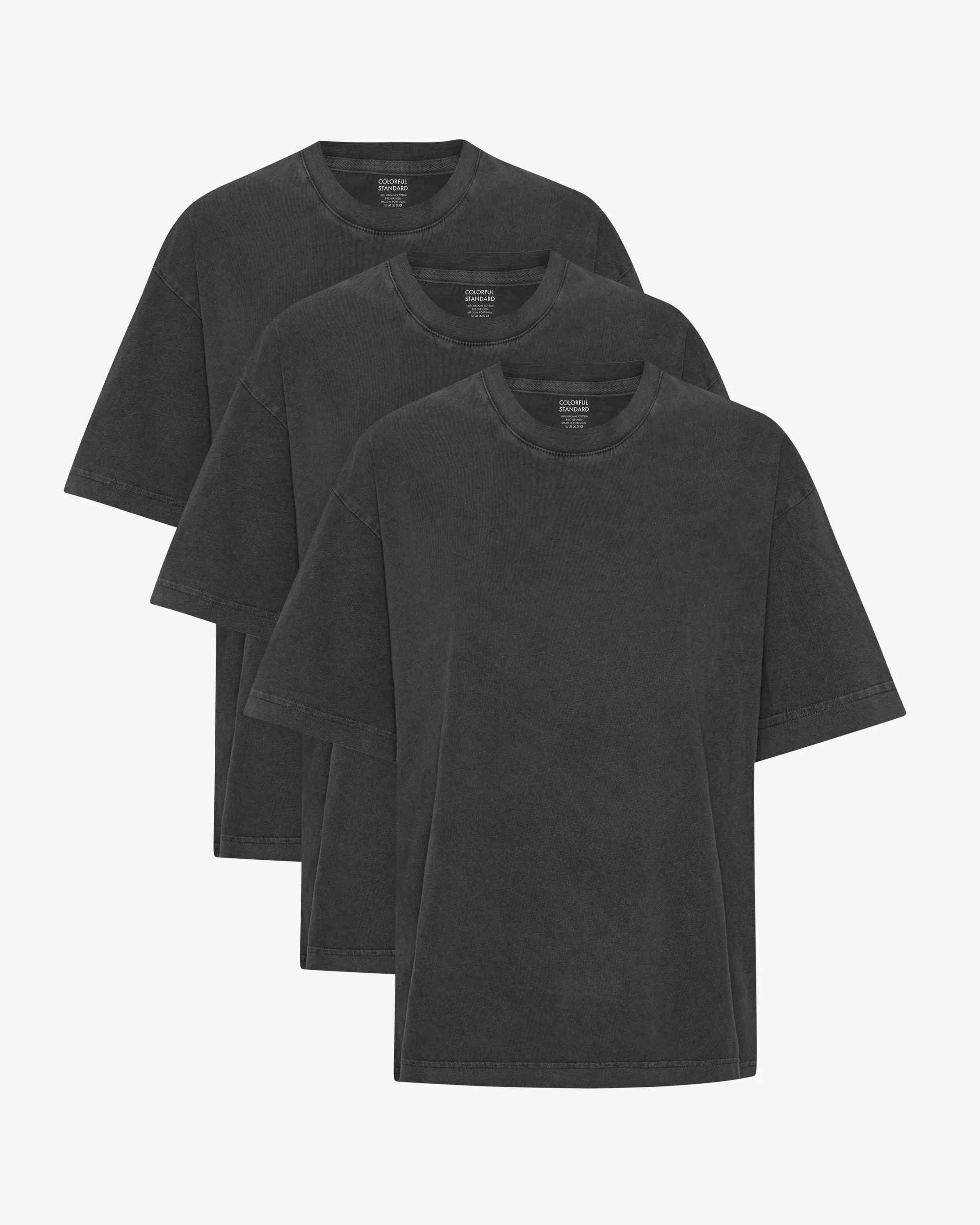 Oversized Organic T-Shirt - Faded Black (3-Pack) sold by Colorful Standard
