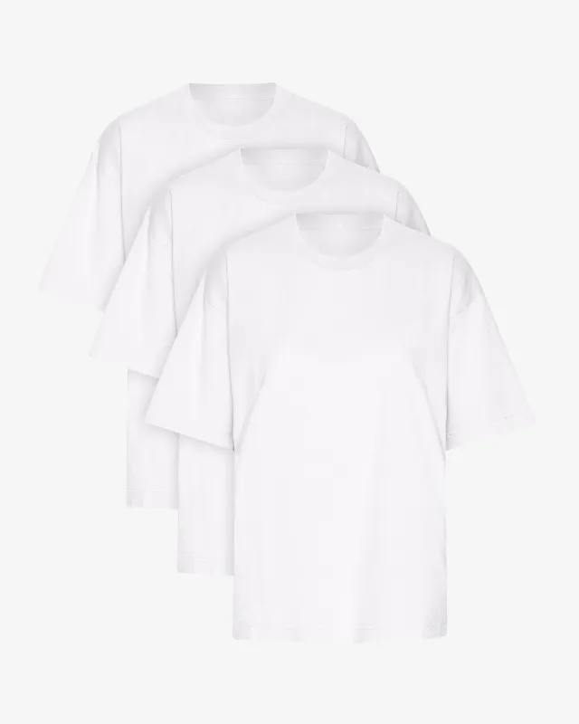 Oversized Organic T-Shirt - Optical White (3-Pack) sold by Colorful Standard