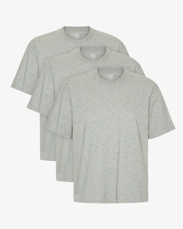 Oversized Organic T-Shirt - Heather Grey (3-Pack) sold by Colorful Standard