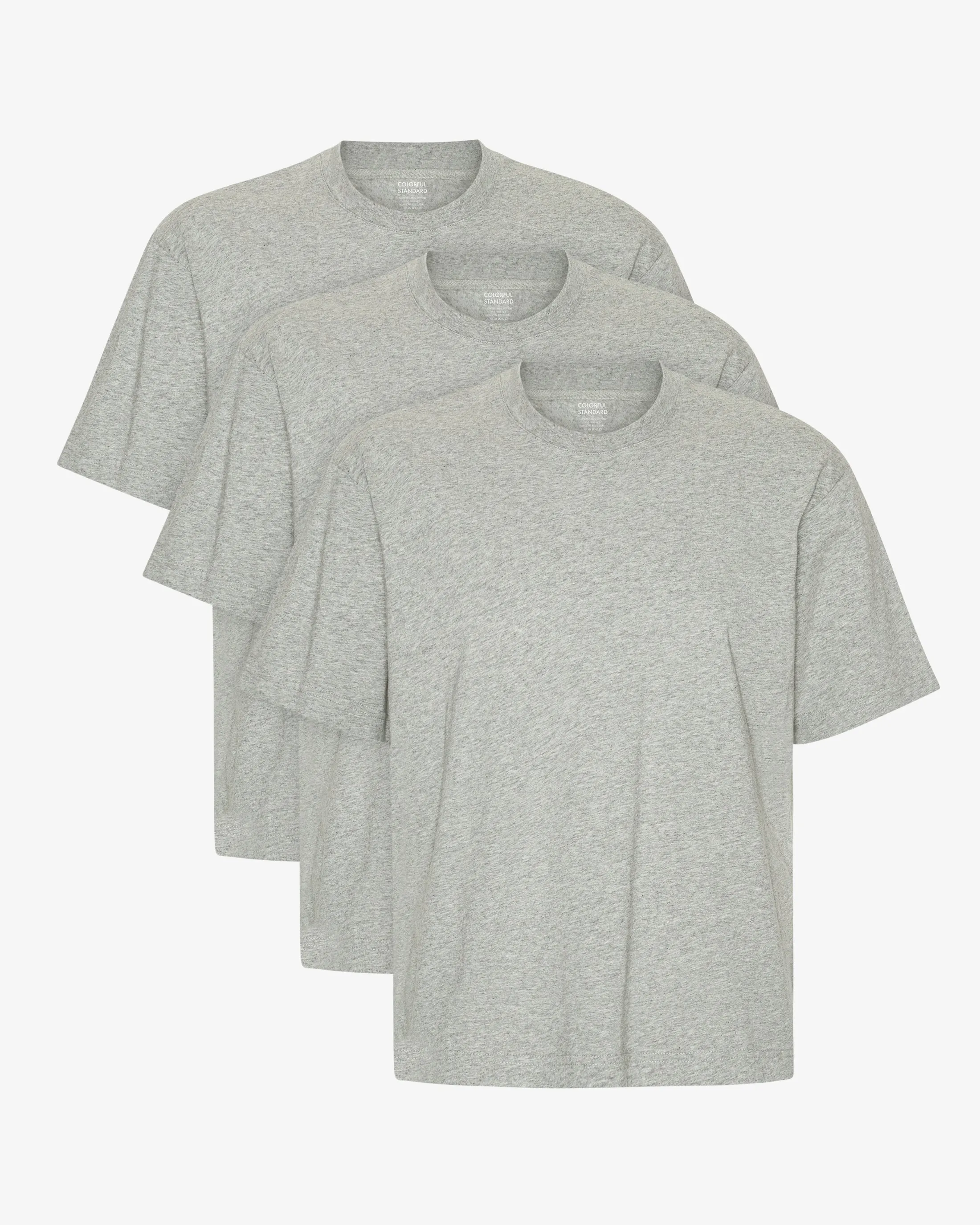 Oversized Organic T-Shirt - Heather Grey (3-Pack) sold by Colorful Standard