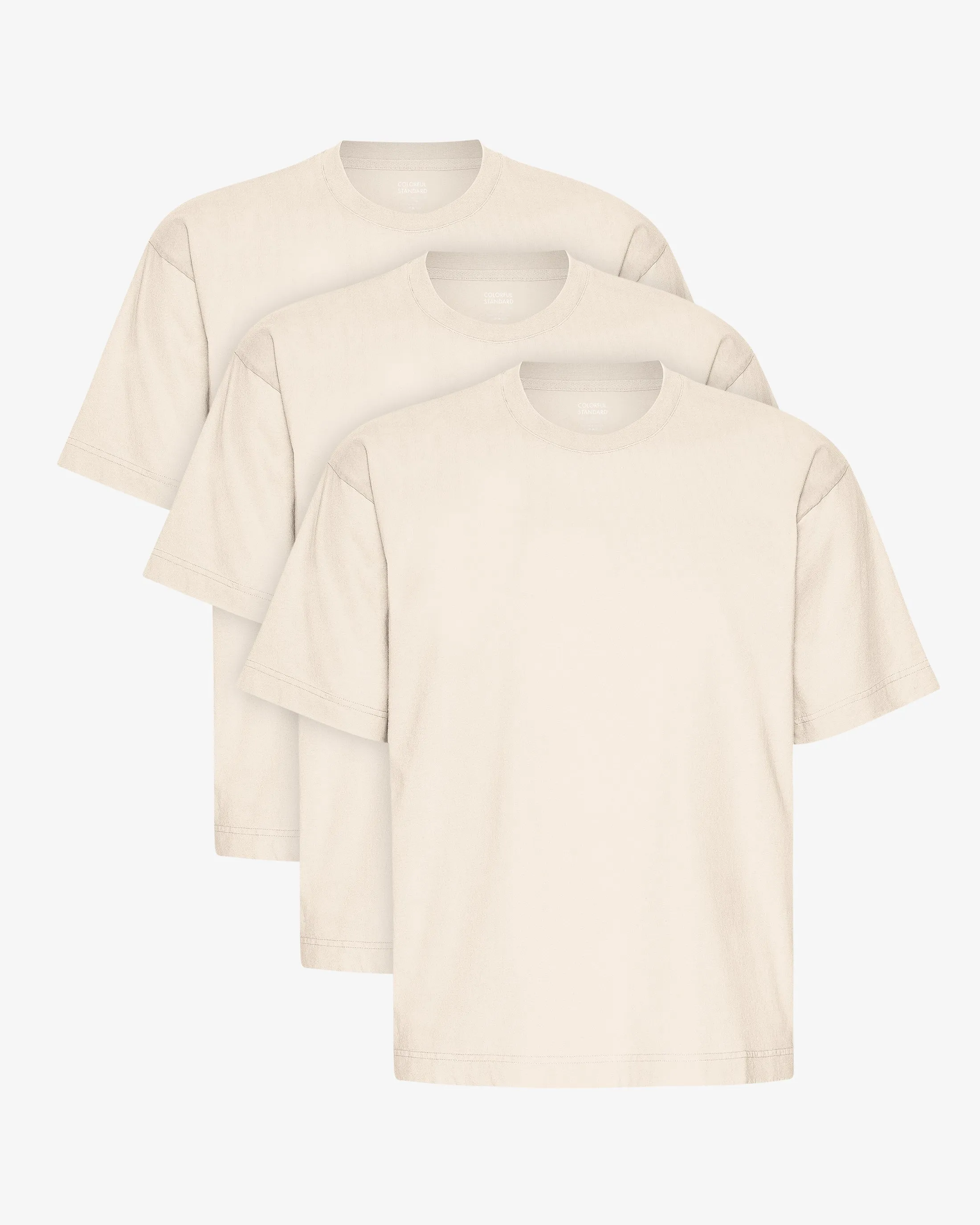 Oversized Organic T-Shirt - Ivory White (3-Pack) sold by Colorful Standard