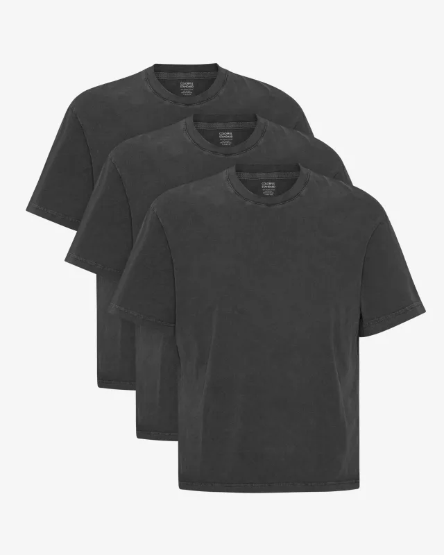 Oversized Organic T-Shirt - Faded Black (3-Pack) sold by Colorful Standard