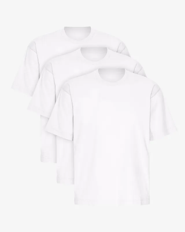 Oversized Organic T-Shirt - Optical White (3-Pack) sold by Colorful Standard