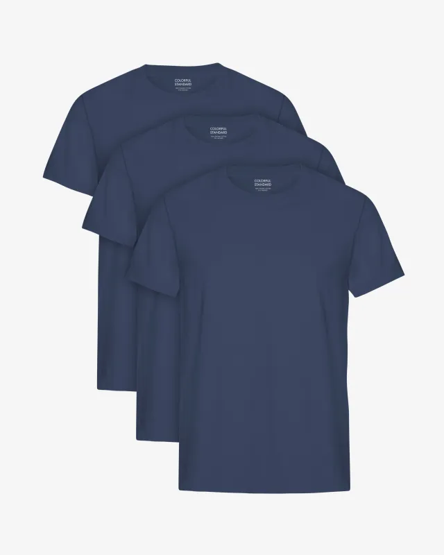 Classic Organic Tee - Petrol Blue (3-Pack) sold by Colorful Standard