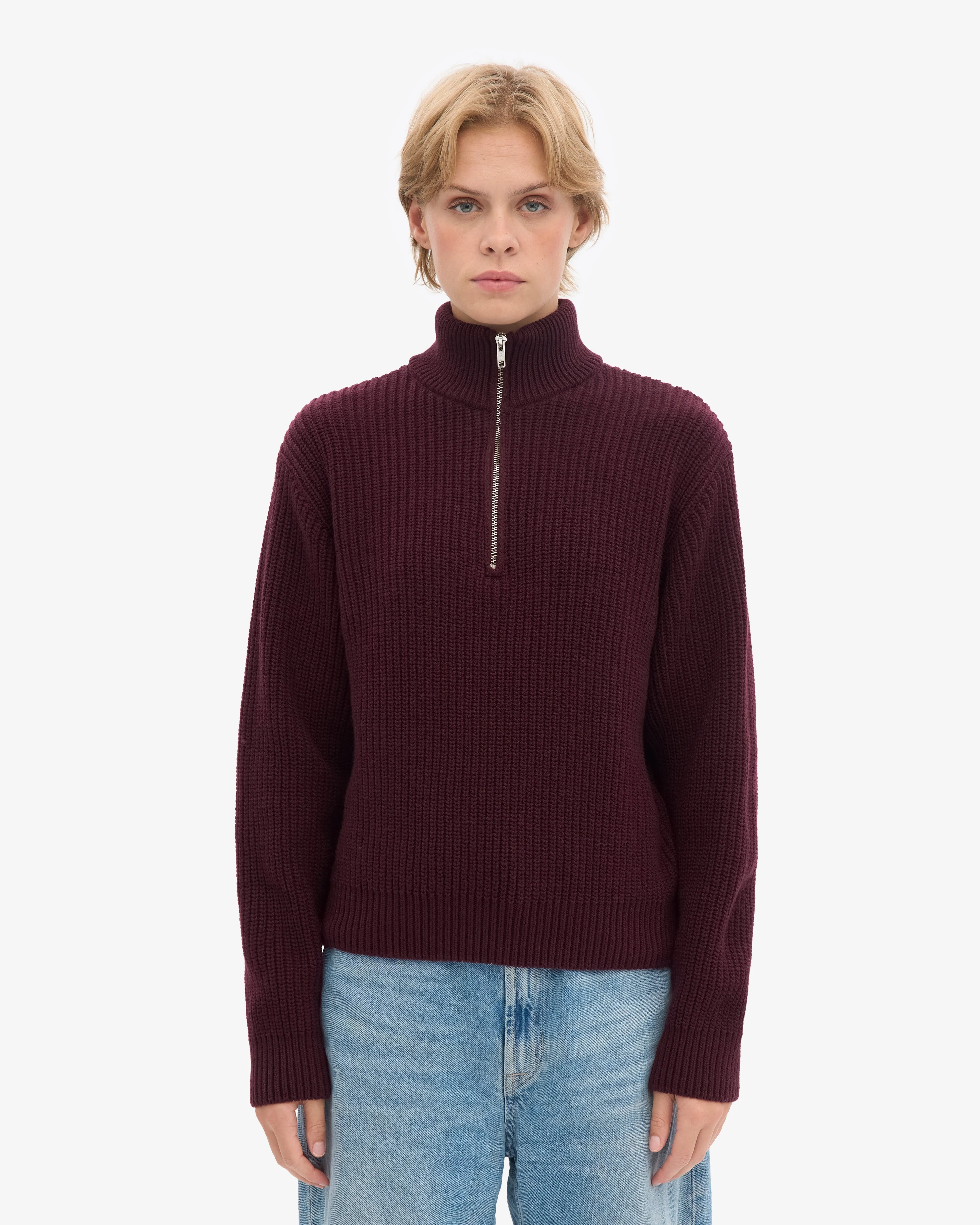 Merino Quarter Zip - Oxblood Red sold by Colorful Standard product image thumbnail 2