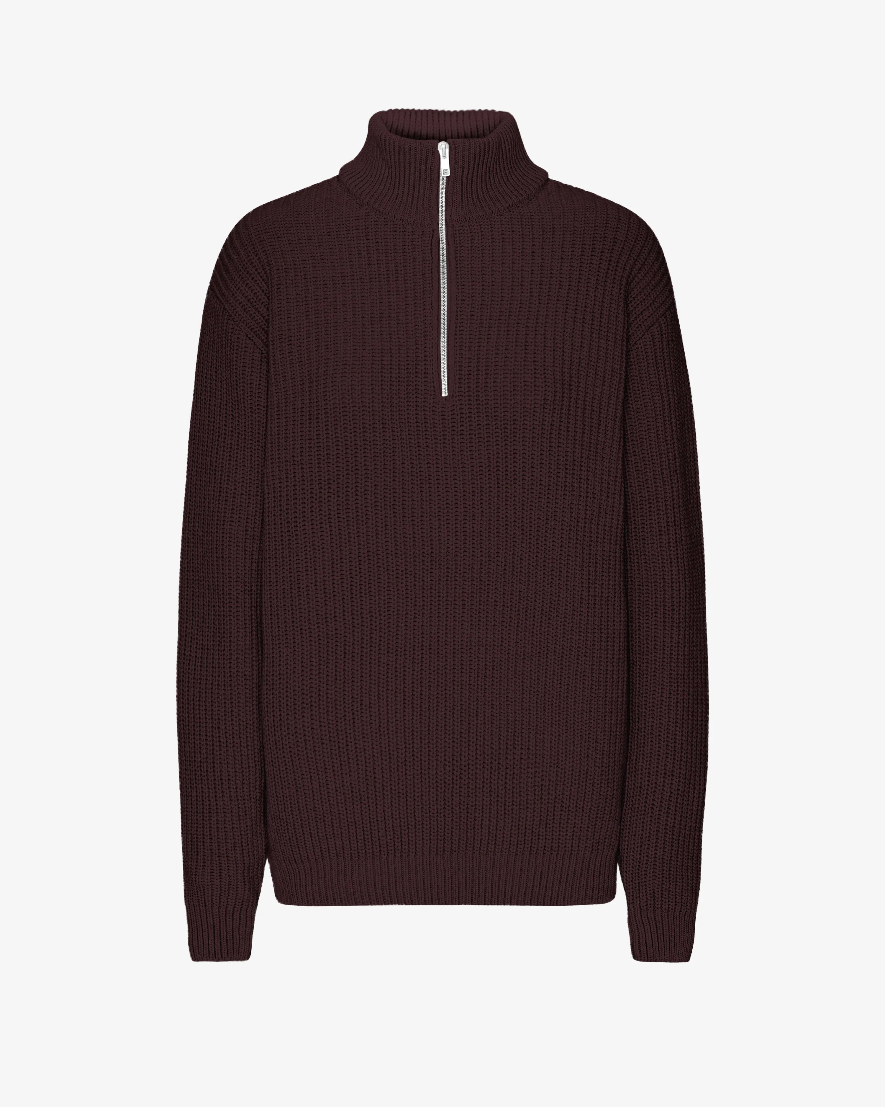 Merino Quarter Zip - Oxblood Red sold by Colorful Standard