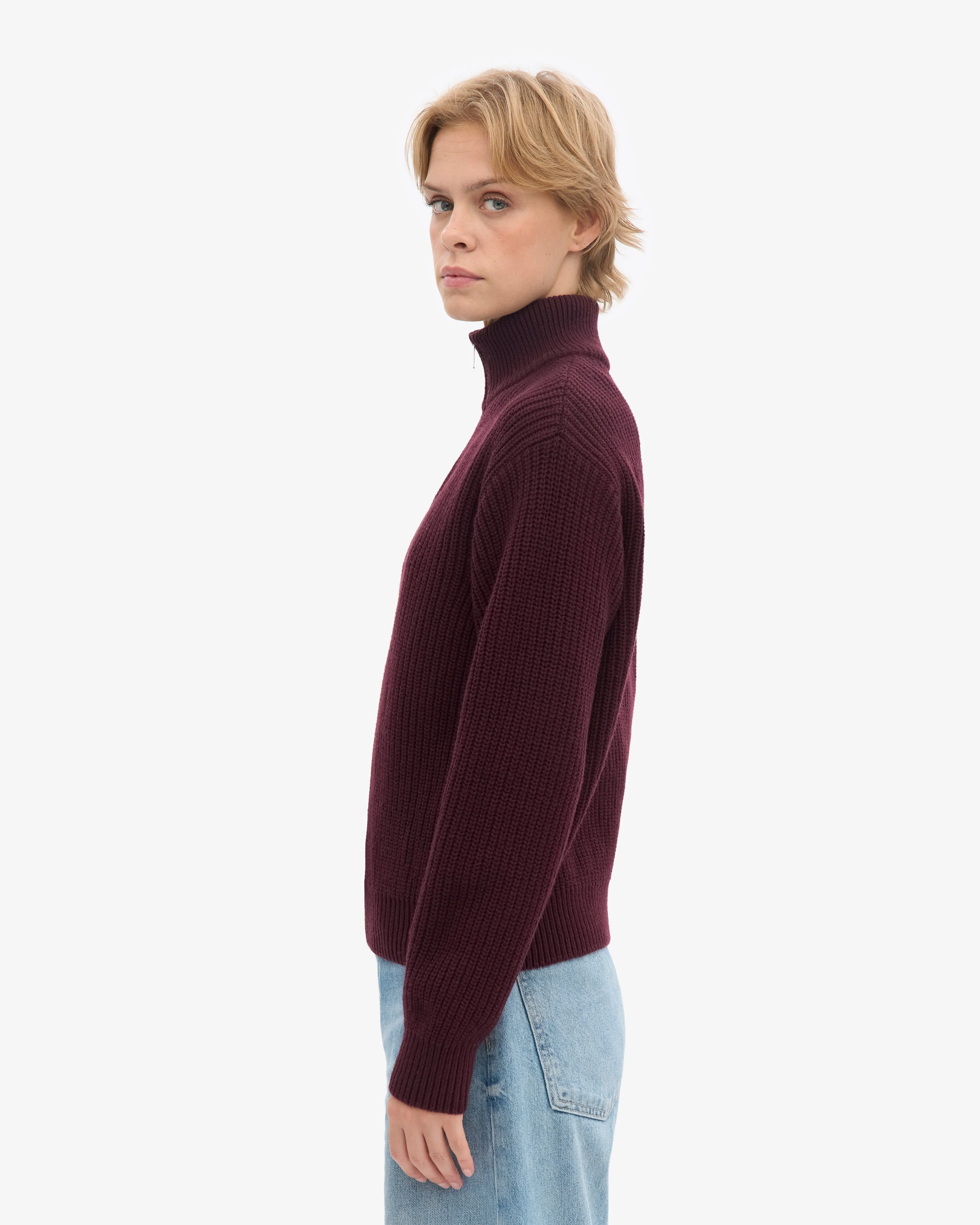 Merino Quarter Zip - Oxblood Red sold by Colorful Standard product image thumbnail 3