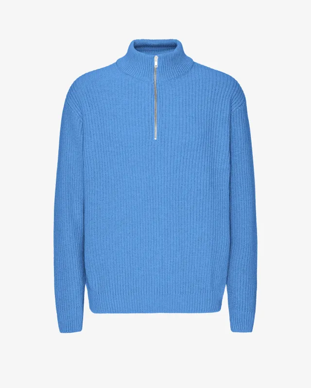 Merino Quarter Zip - Pacific Blue sold by Colorful Standard