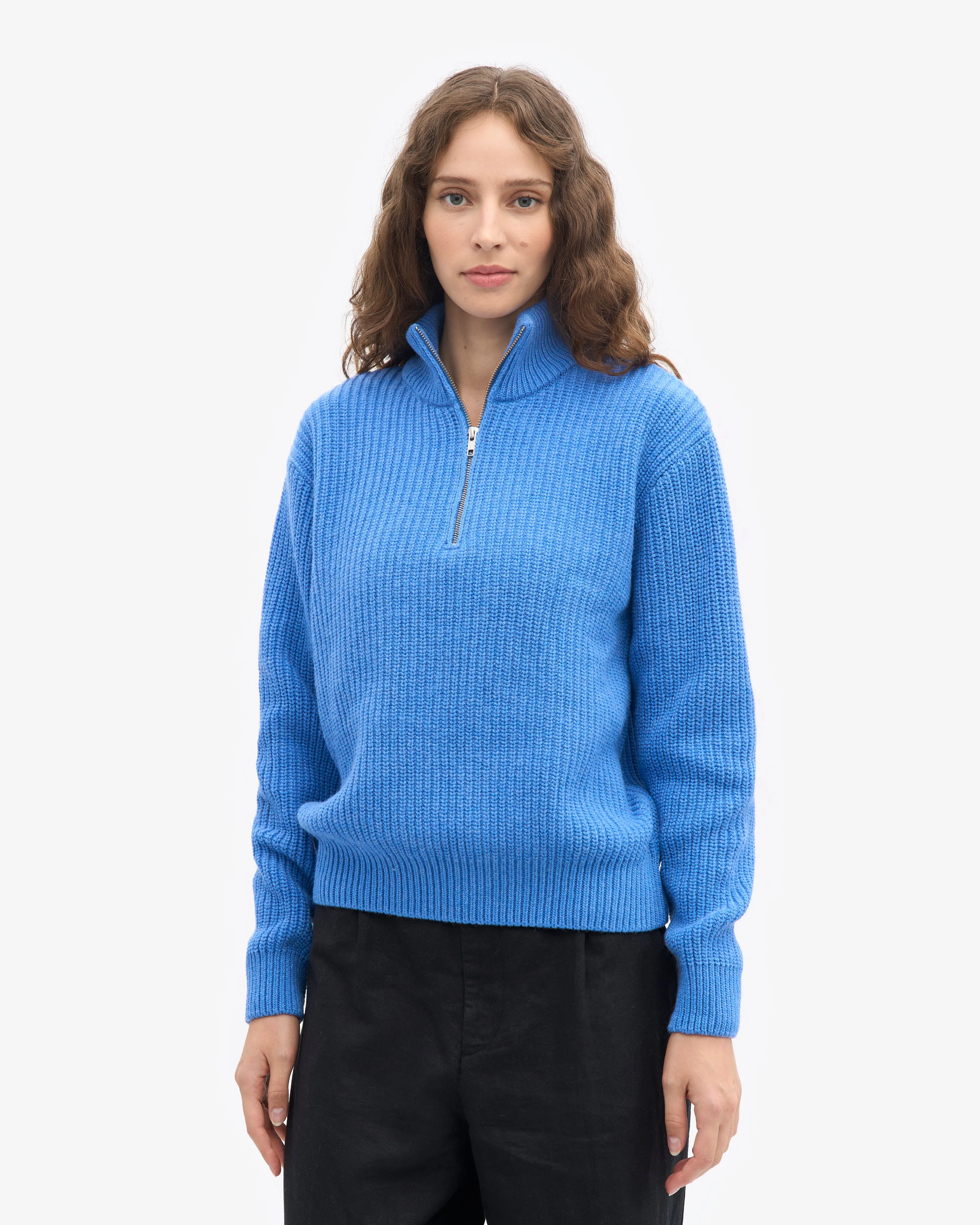 Merino Quarter Zip - Pacific Blue sold by Colorful Standard product image thumbnail 2