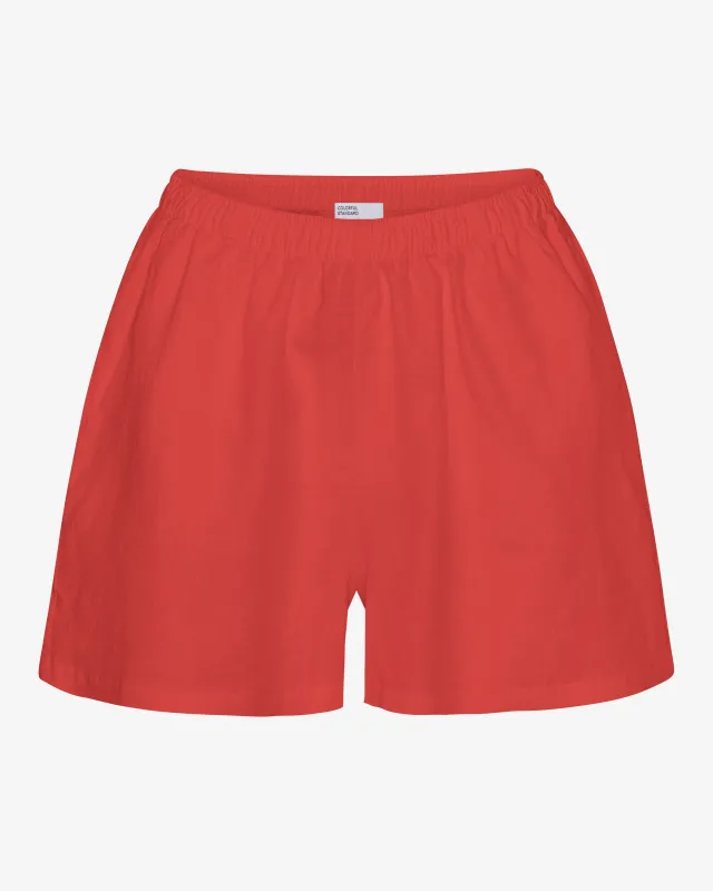 Linen Shorts - Red Tangerine sold by Colorful Standard