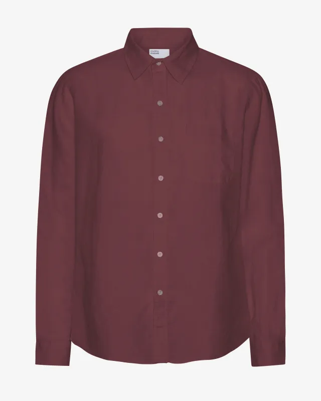 Linen Shirt - Oxblood Red made by Colorful Standard