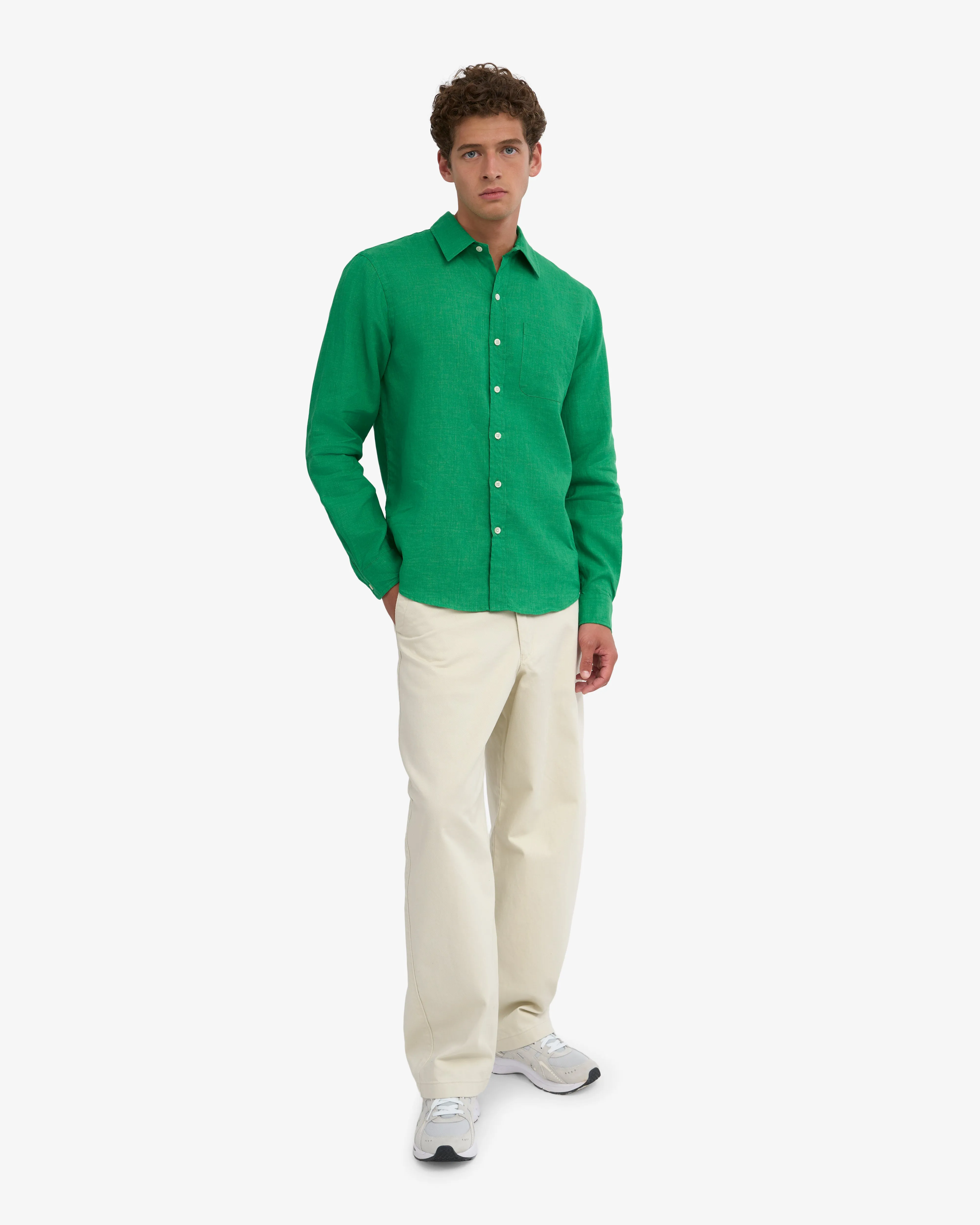 Linen Shirt - Kelly Green sold by Colorful Standard product image thumbnail 5