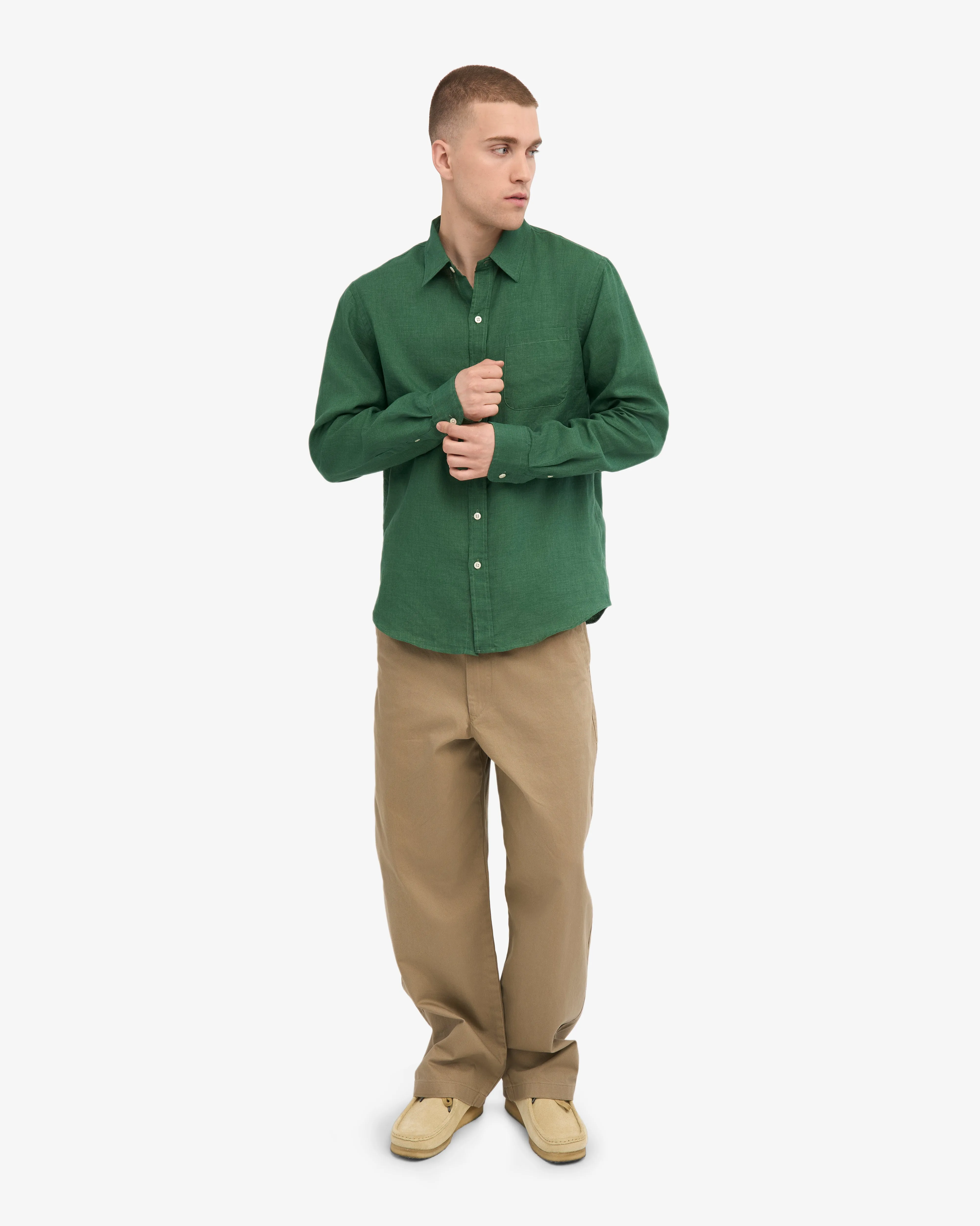 Linen Shirt - Emerald Green sold by Colorful Standard product image thumbnail 5