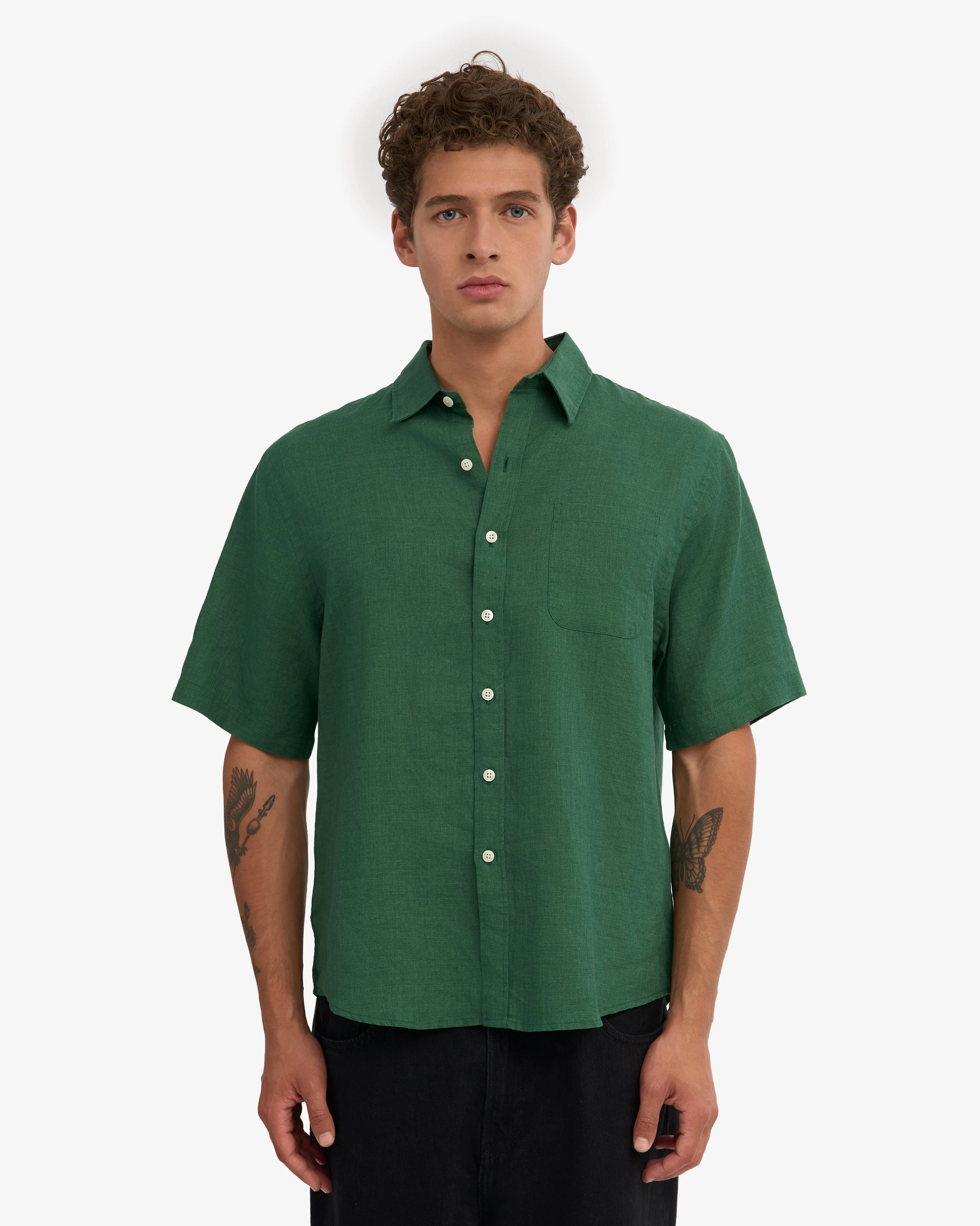 Linen SS Shirt - Emerald Green sold by Colorful Standard product image thumbnail 2