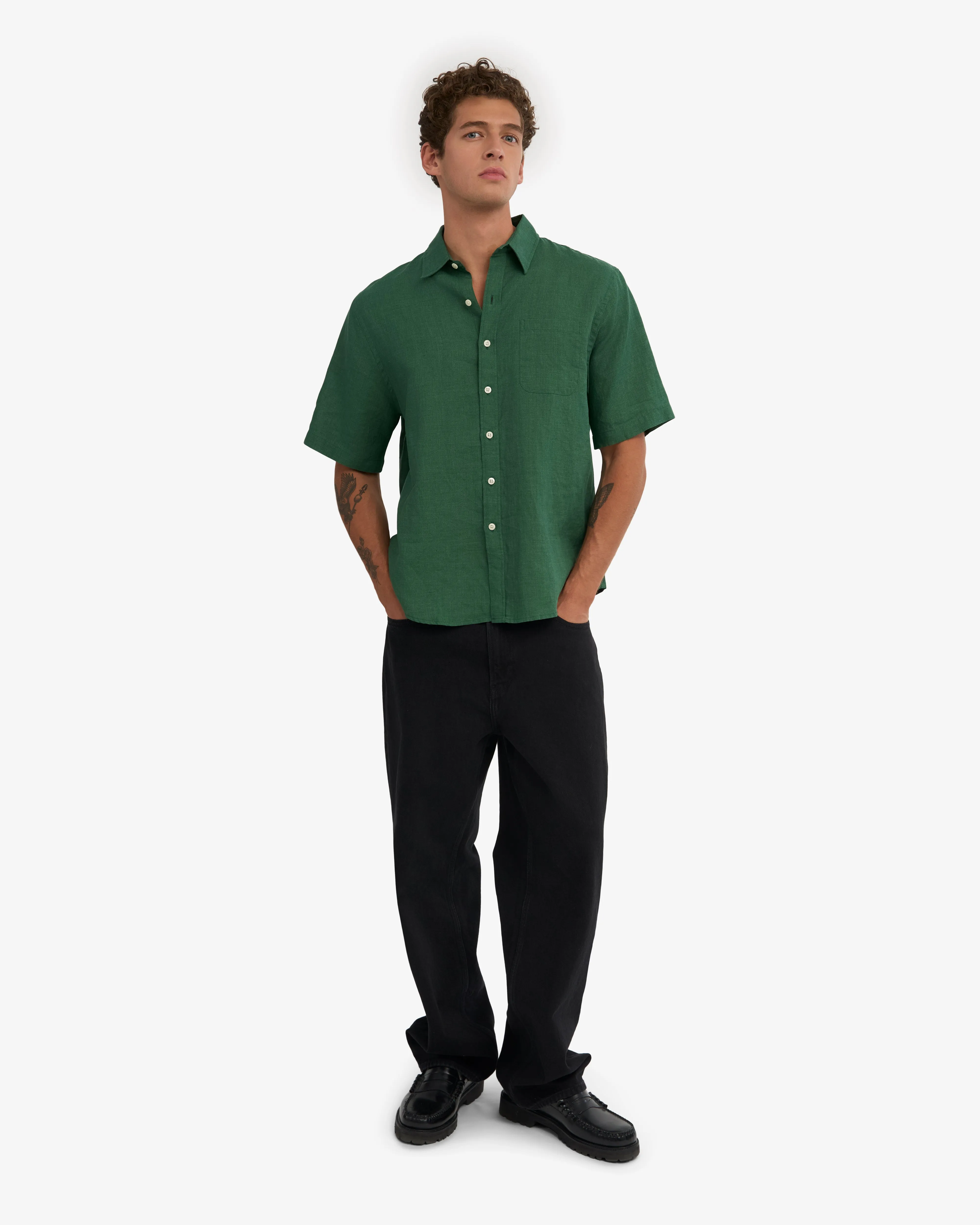Linen SS Shirt - Emerald Green sold by Colorful Standard product image thumbnail 5
