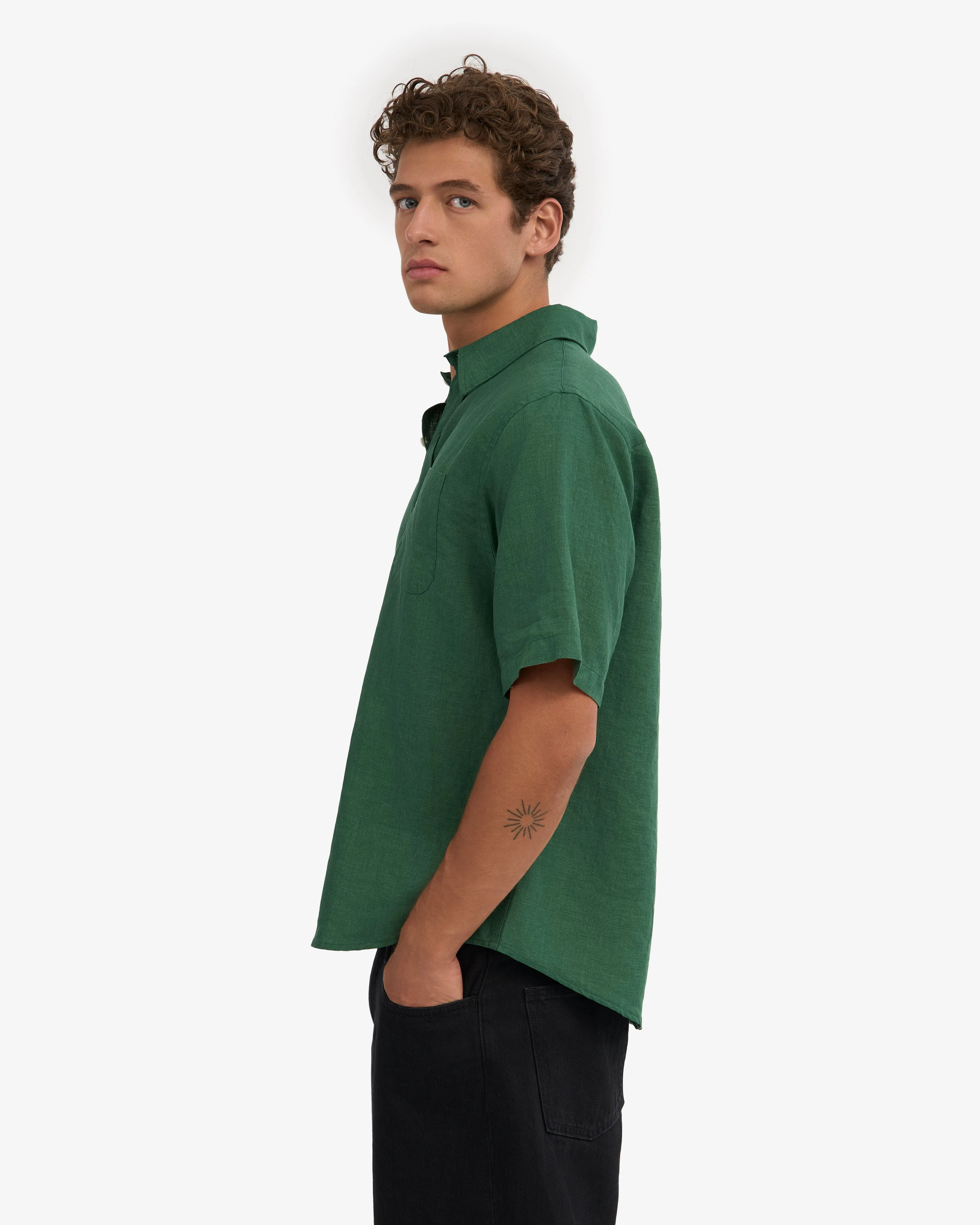 Linen SS Shirt - Emerald Green sold by Colorful Standard product image thumbnail 3