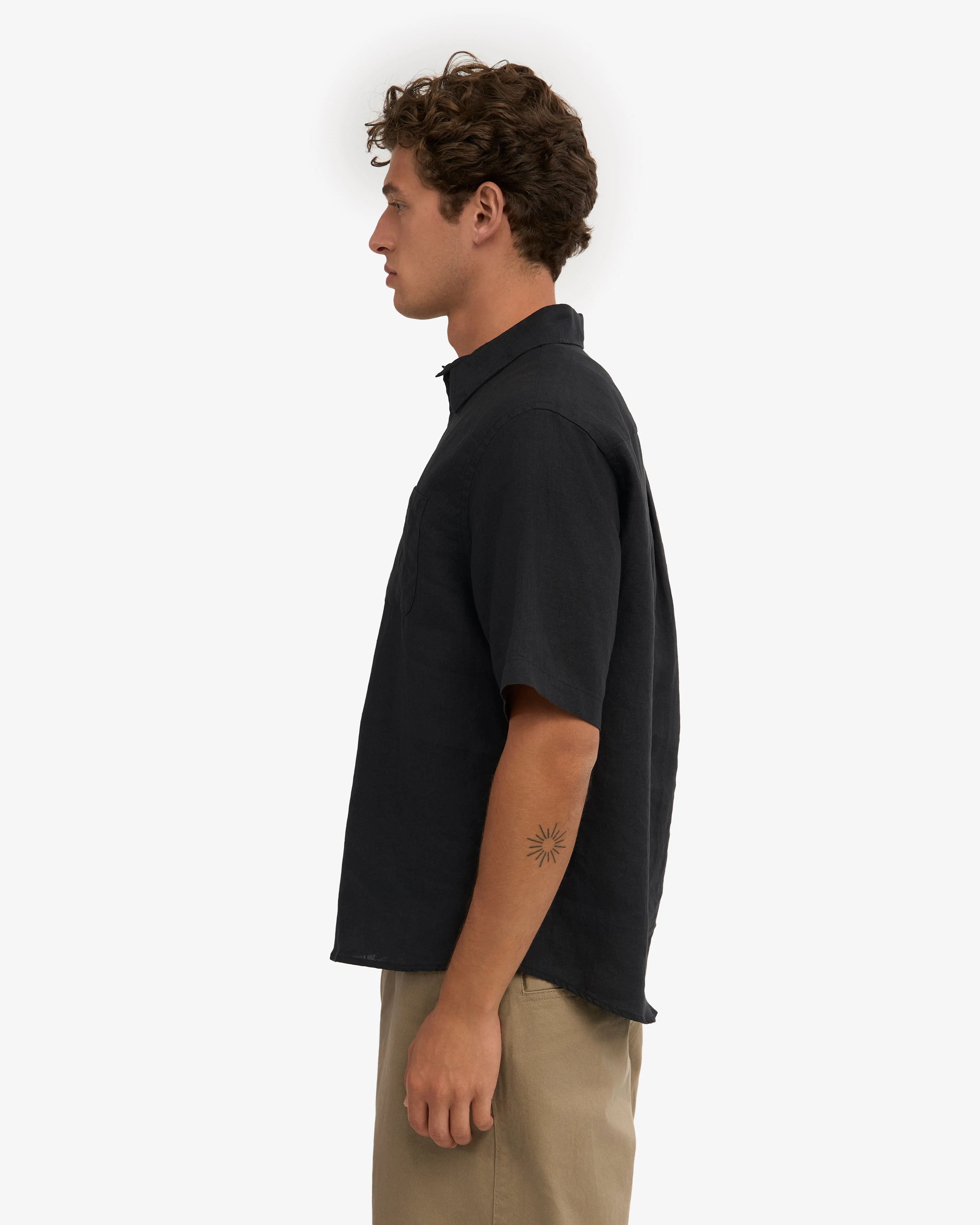 Linen SS Shirt - Deep Black sold by Colorful Standard product image thumbnail 3