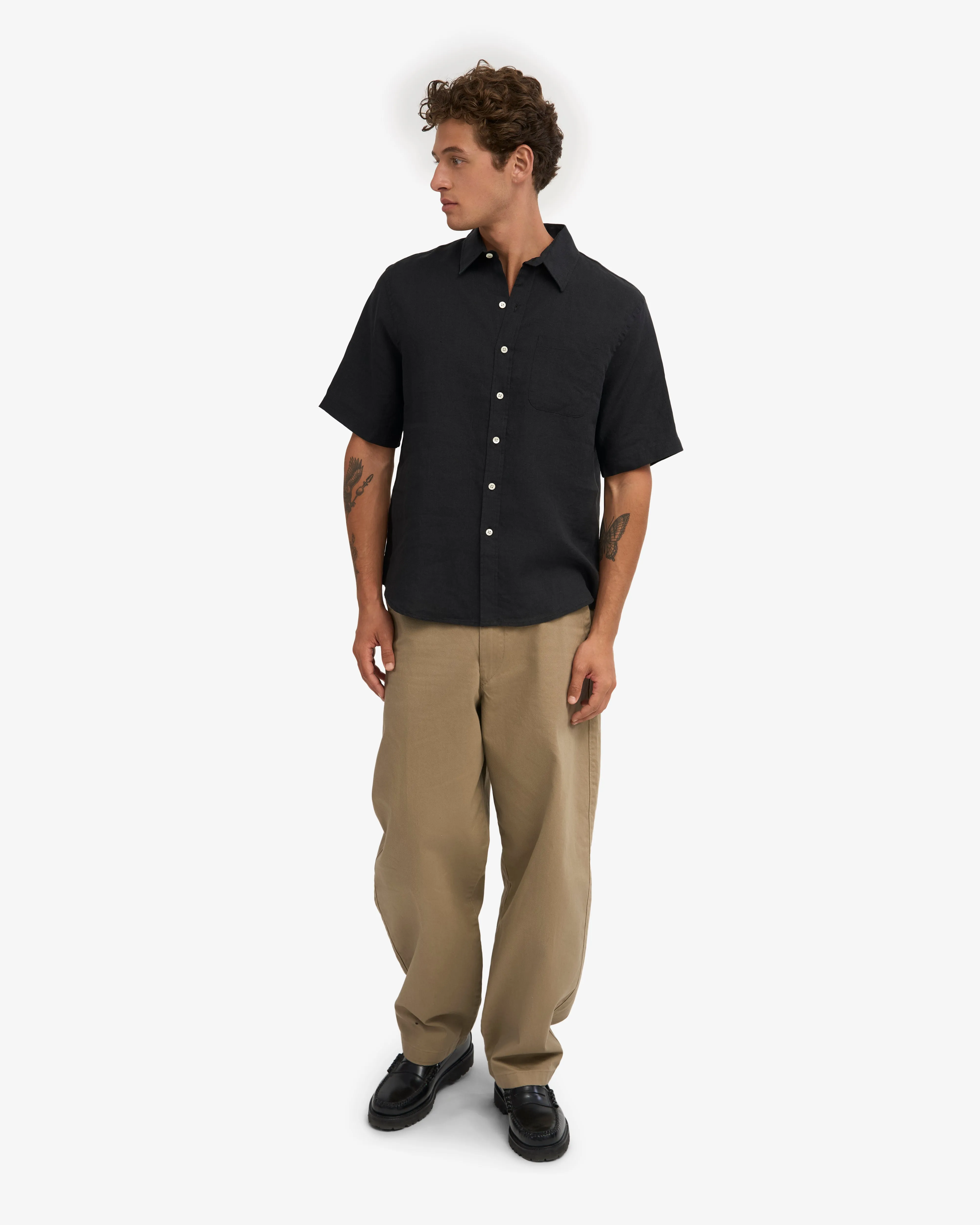 Linen SS Shirt - Deep Black sold by Colorful Standard product image thumbnail 5