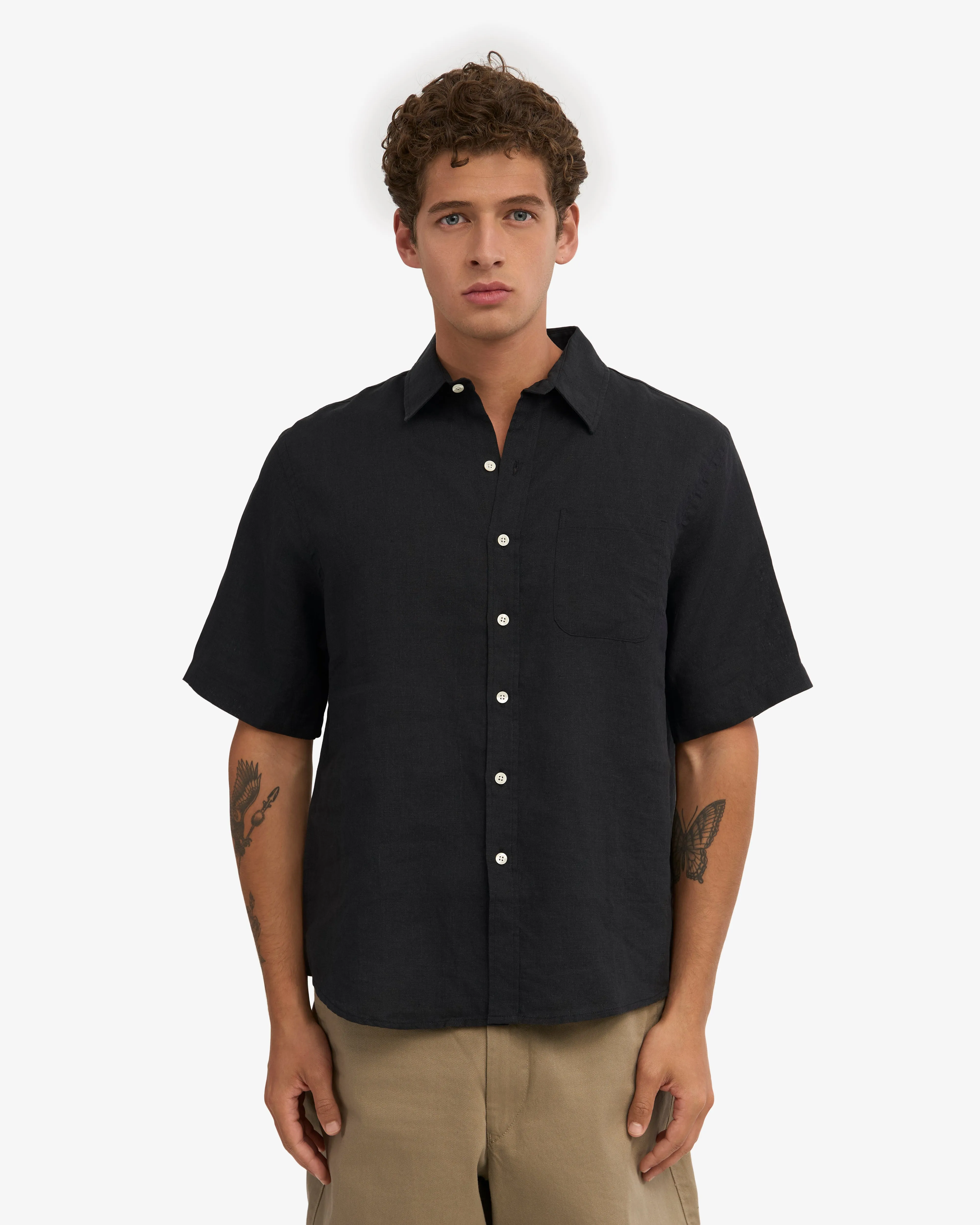 Linen SS Shirt - Deep Black sold by Colorful Standard product image thumbnail 2
