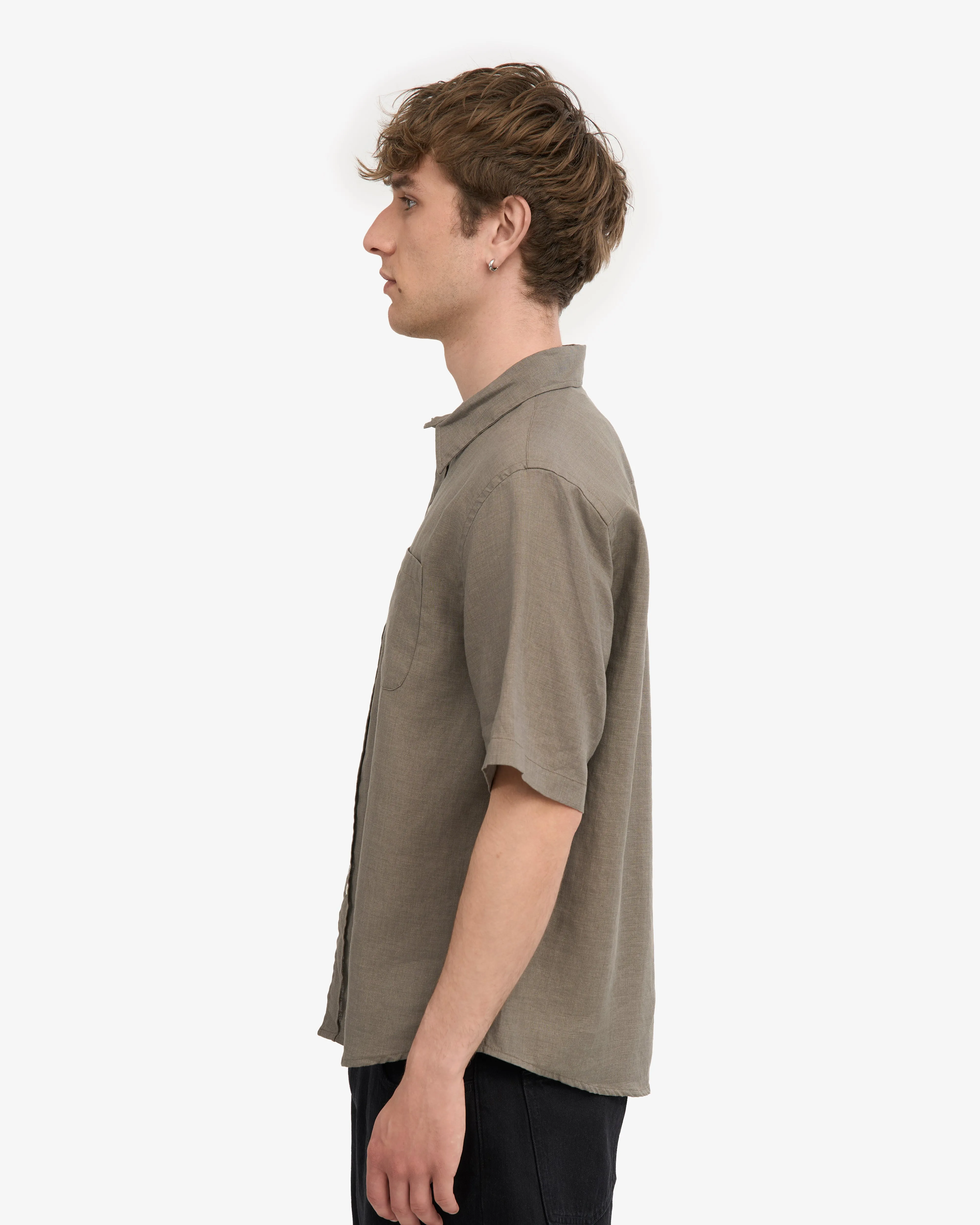 Linen SS Shirt - Dusty Olive sold by Colorful Standard product image thumbnail 3