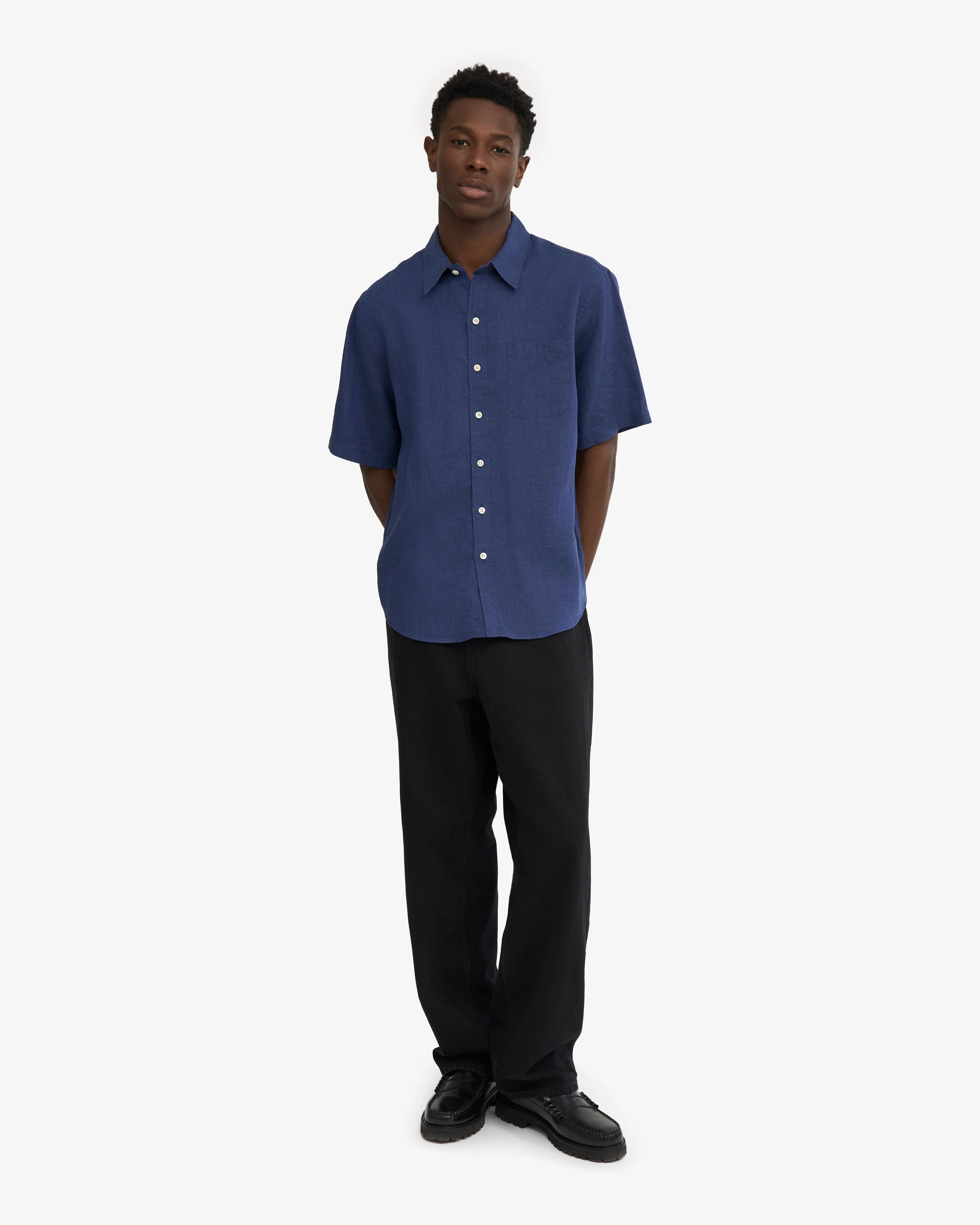 Linen SS Shirt - Marine Blue sold by Colorful Standard product image thumbnail 5