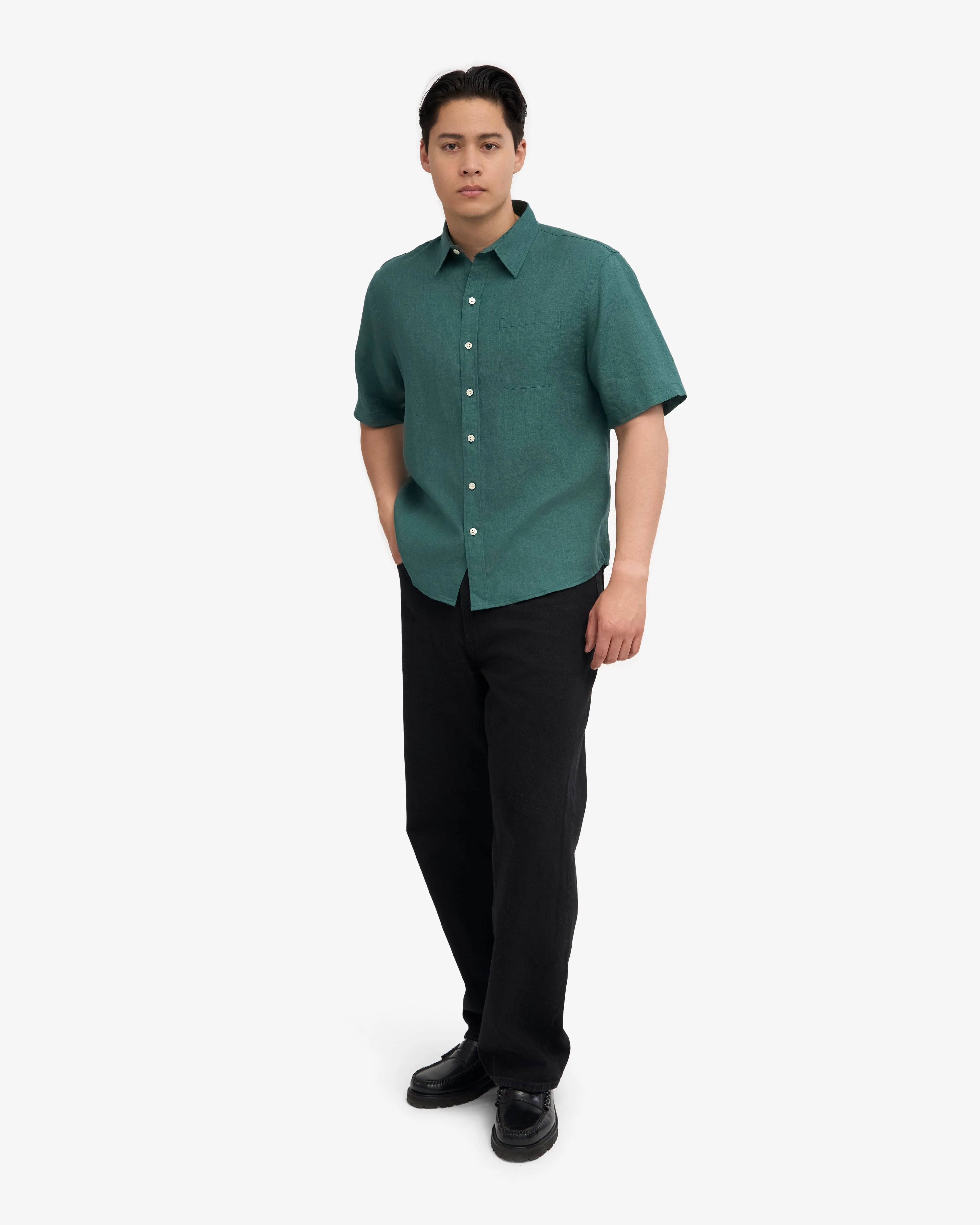 Linen SS Shirt - Ocean Green sold by Colorful Standard product image thumbnail 5