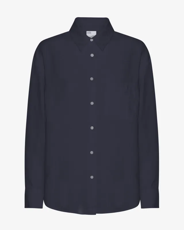 Linen Oversized Shirt - Navy Blue sold by Colorful Standard