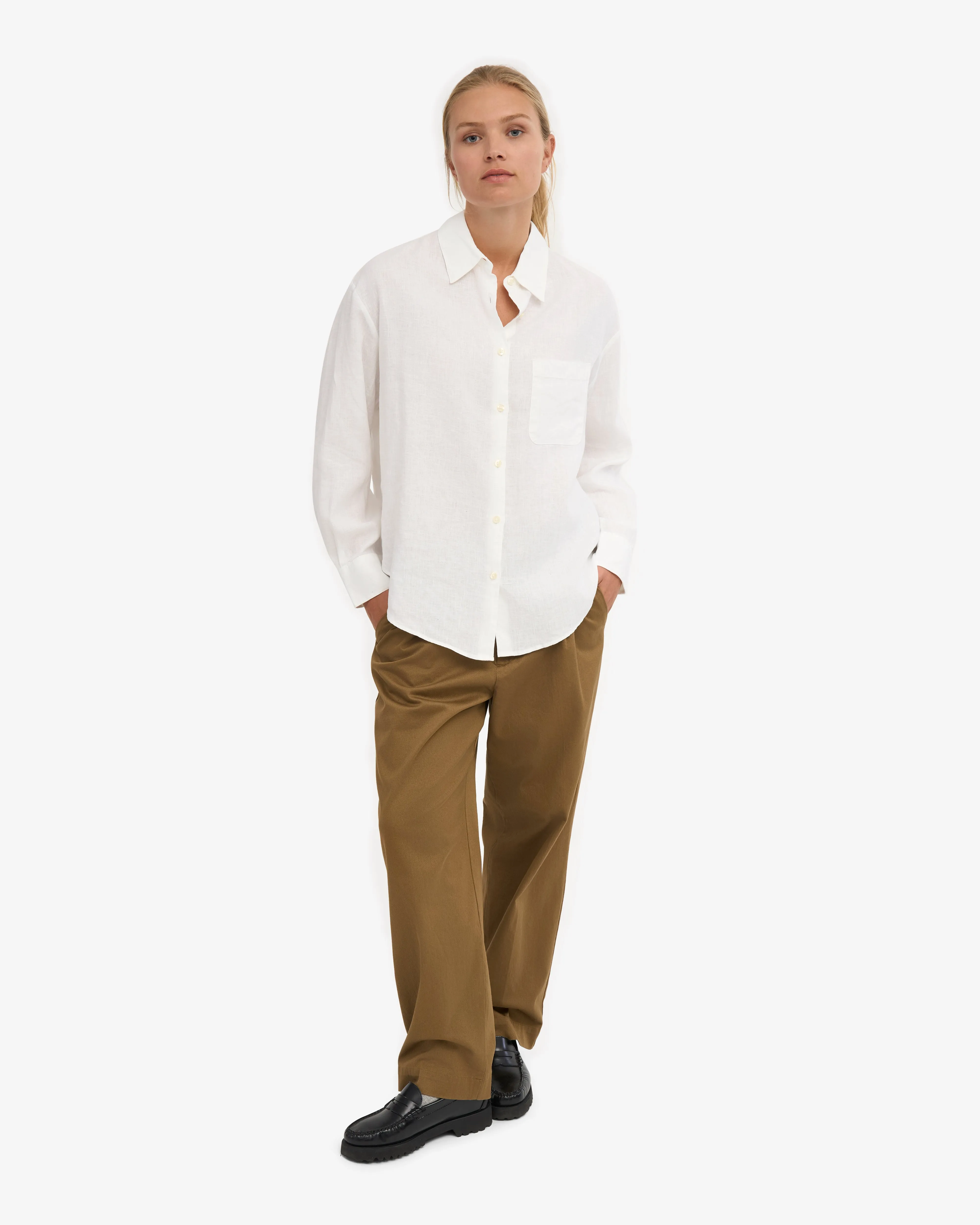 Linen Oversized Shirt - Optical White sold by Colorful Standard product image thumbnail 5