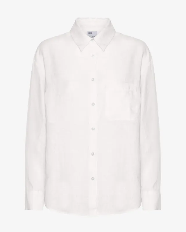 Linen Oversized Shirt - Optical White sold by Colorful Standard