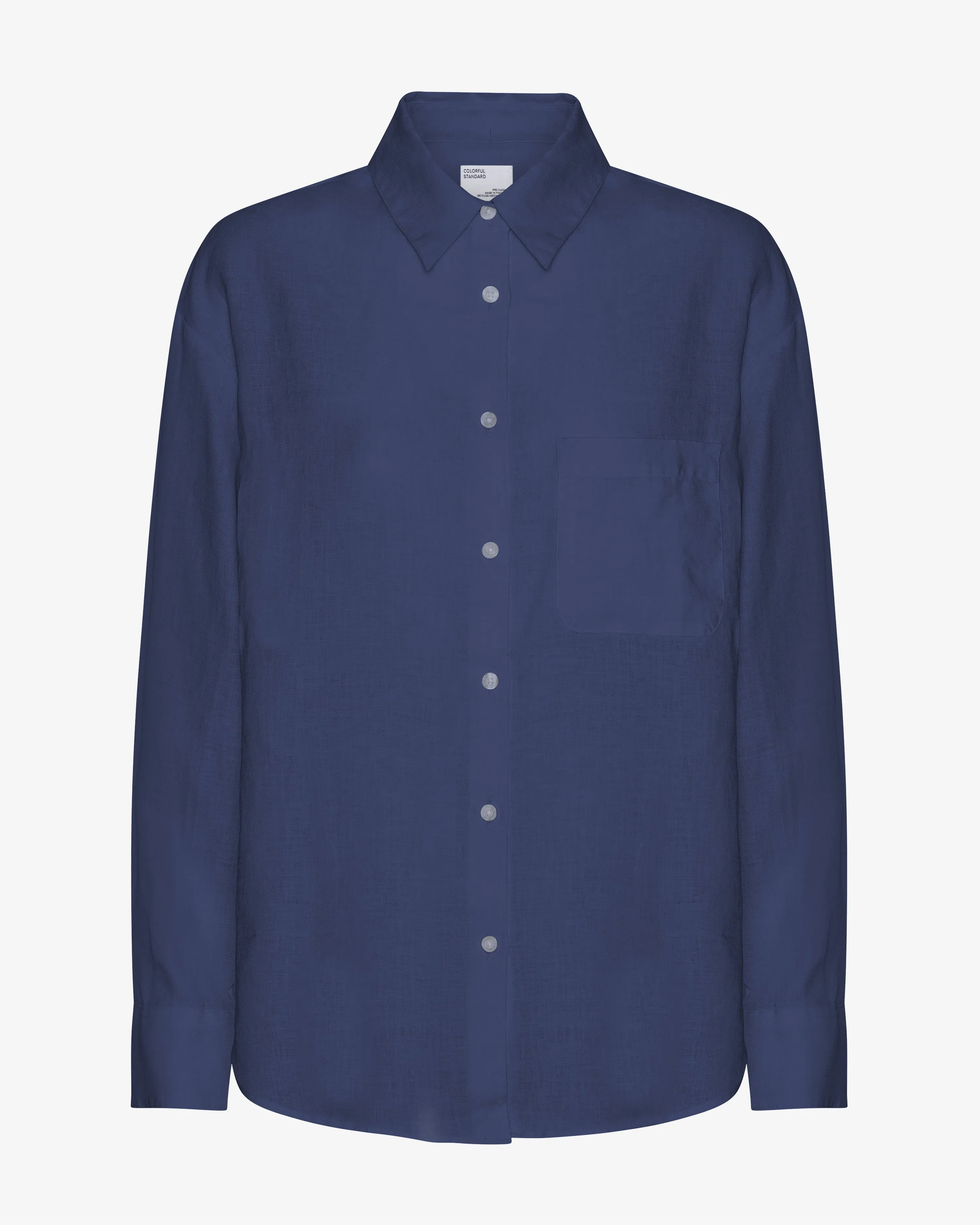 Linen Oversized Shirt - Petrol Blue sold by Colorful Standard