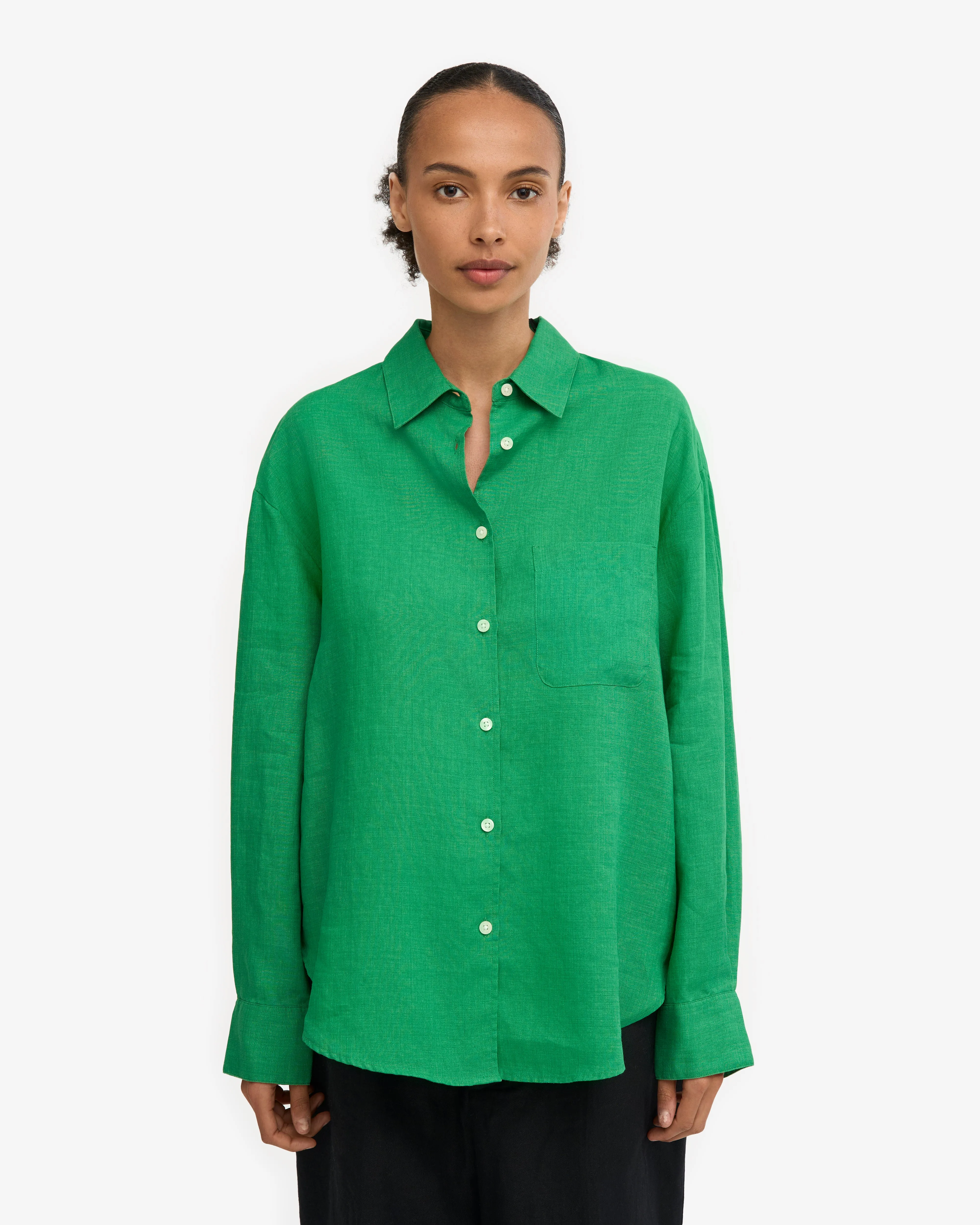 Linen Oversized Shirt - Kelly Green sold by Colorful Standard product image thumbnail 2