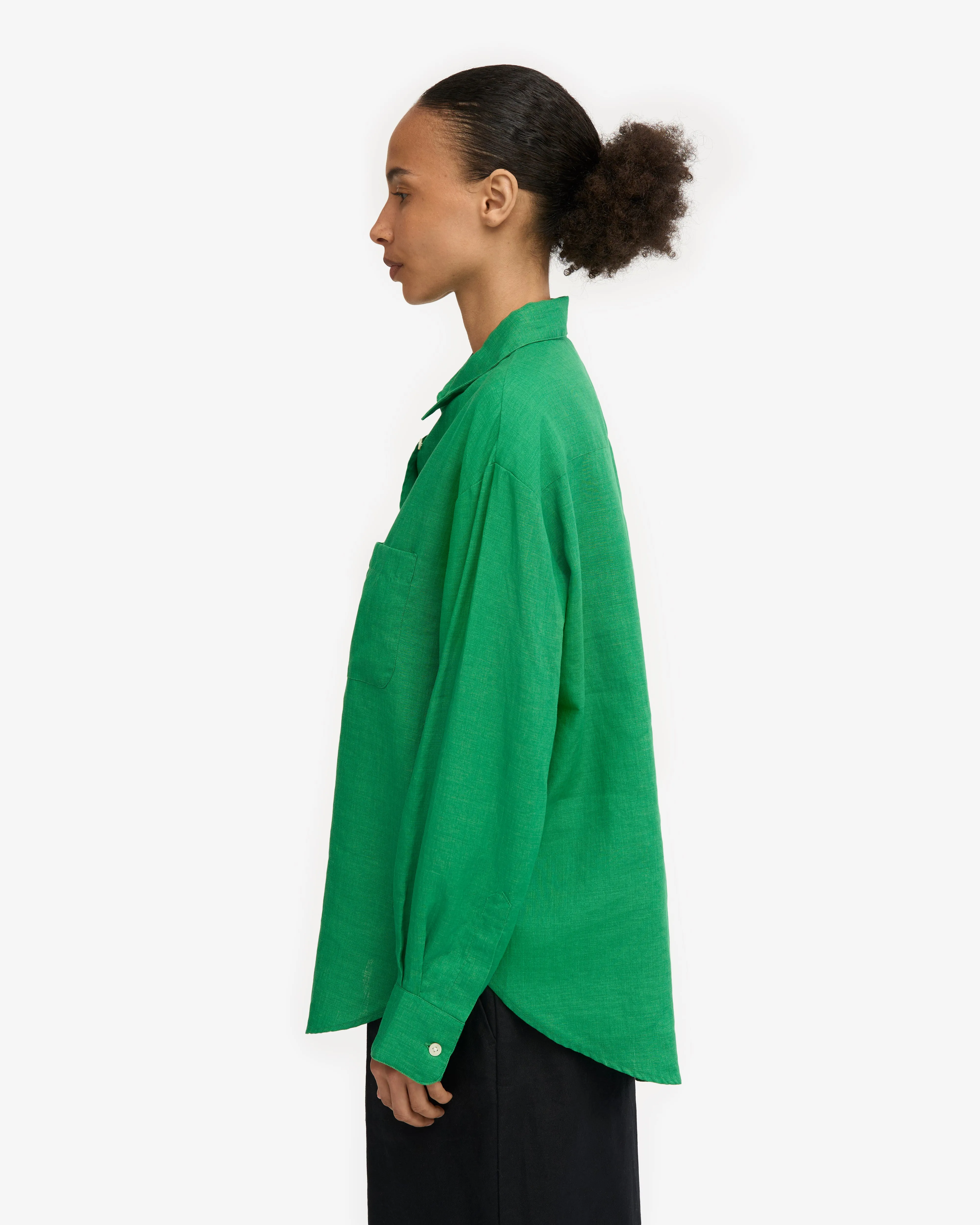Linen Oversized Shirt - Kelly Green sold by Colorful Standard product image thumbnail 3