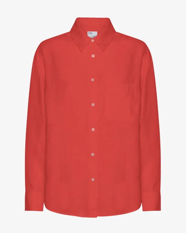 Linen Oversized Shirt - Red Tangerine sold by Colorful Standard