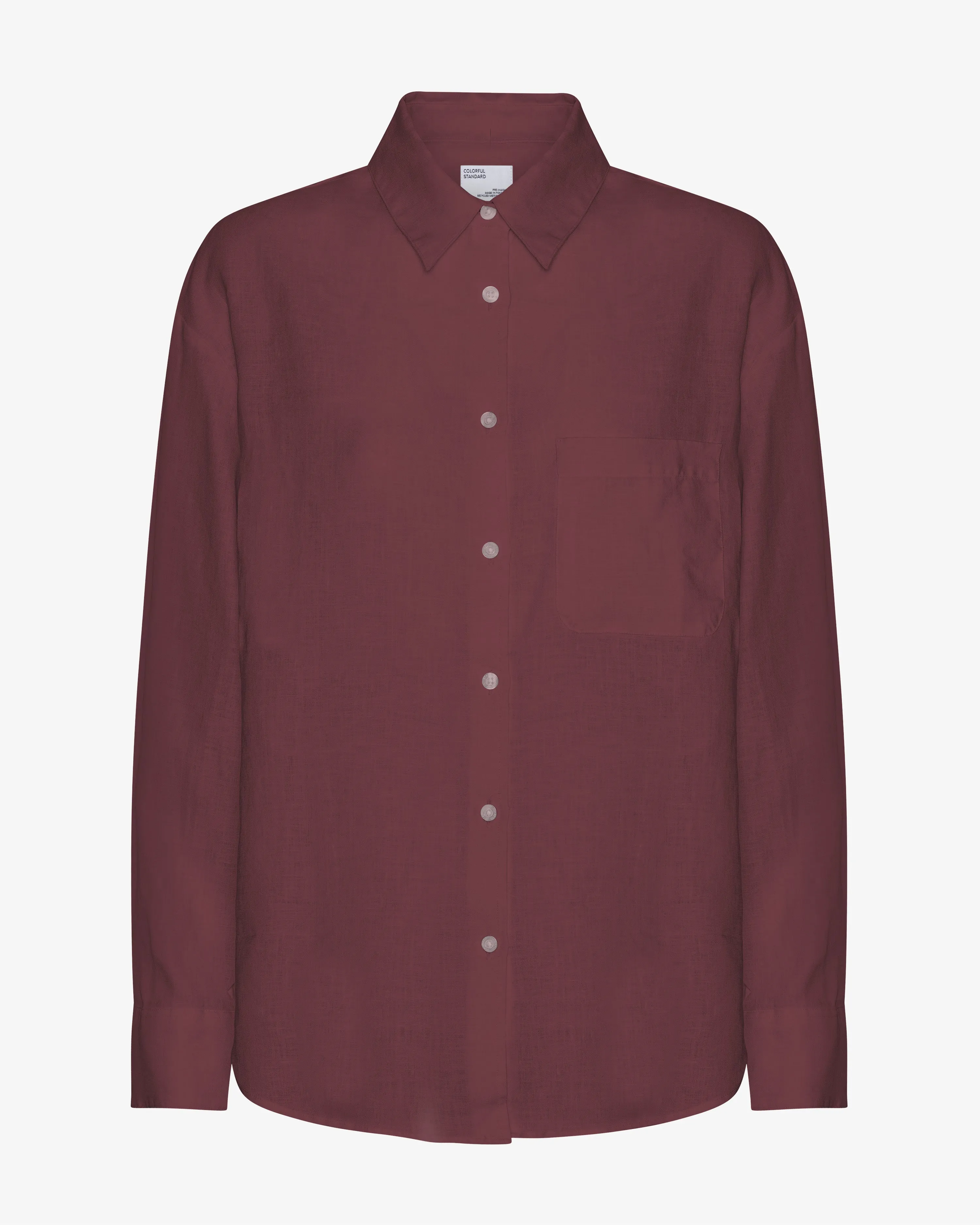 Linen Oversized Shirt - Oxblood Red sold by Colorful Standard