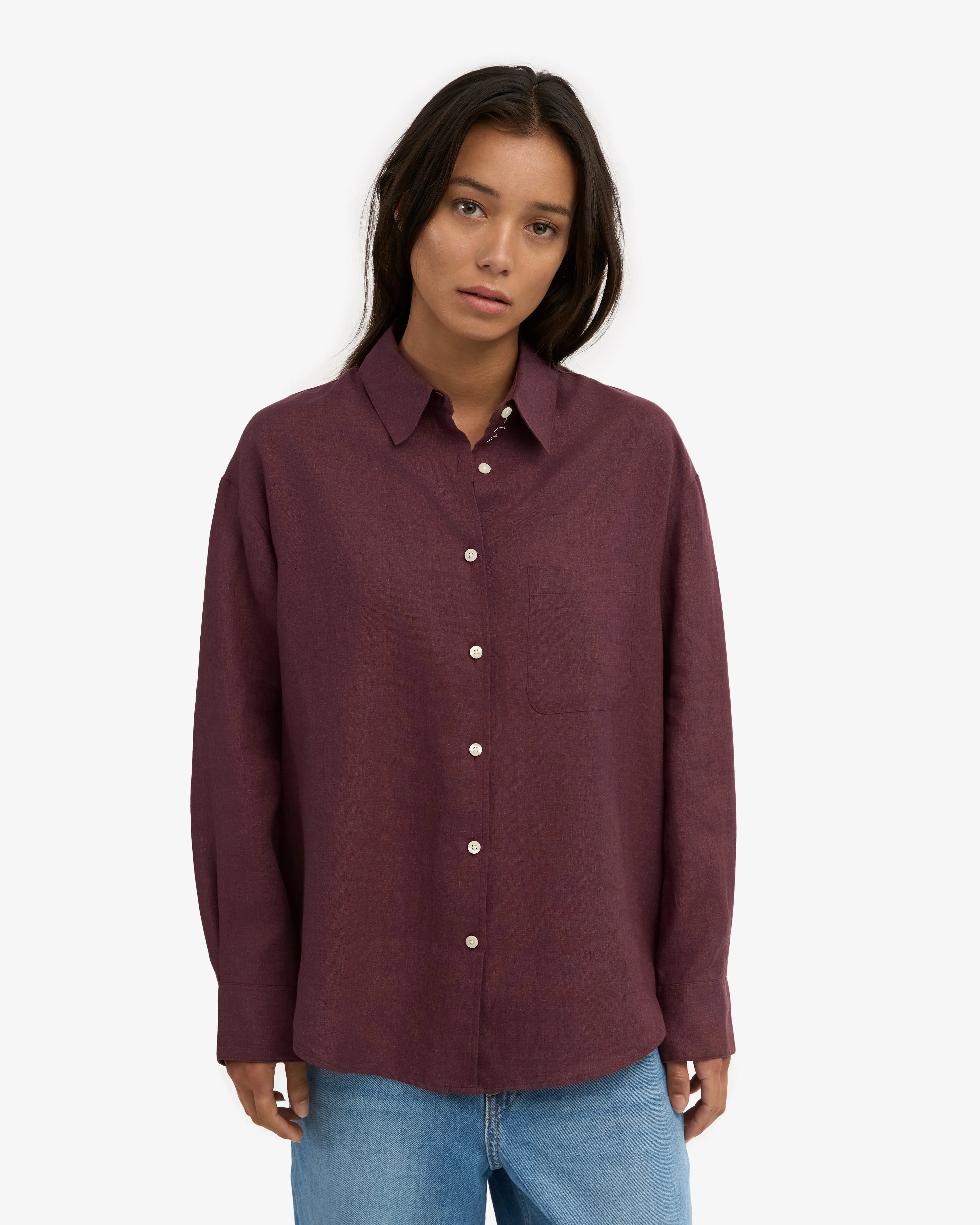 Linen Oversized Shirt - Oxblood Red sold by Colorful Standard product image thumbnail 2