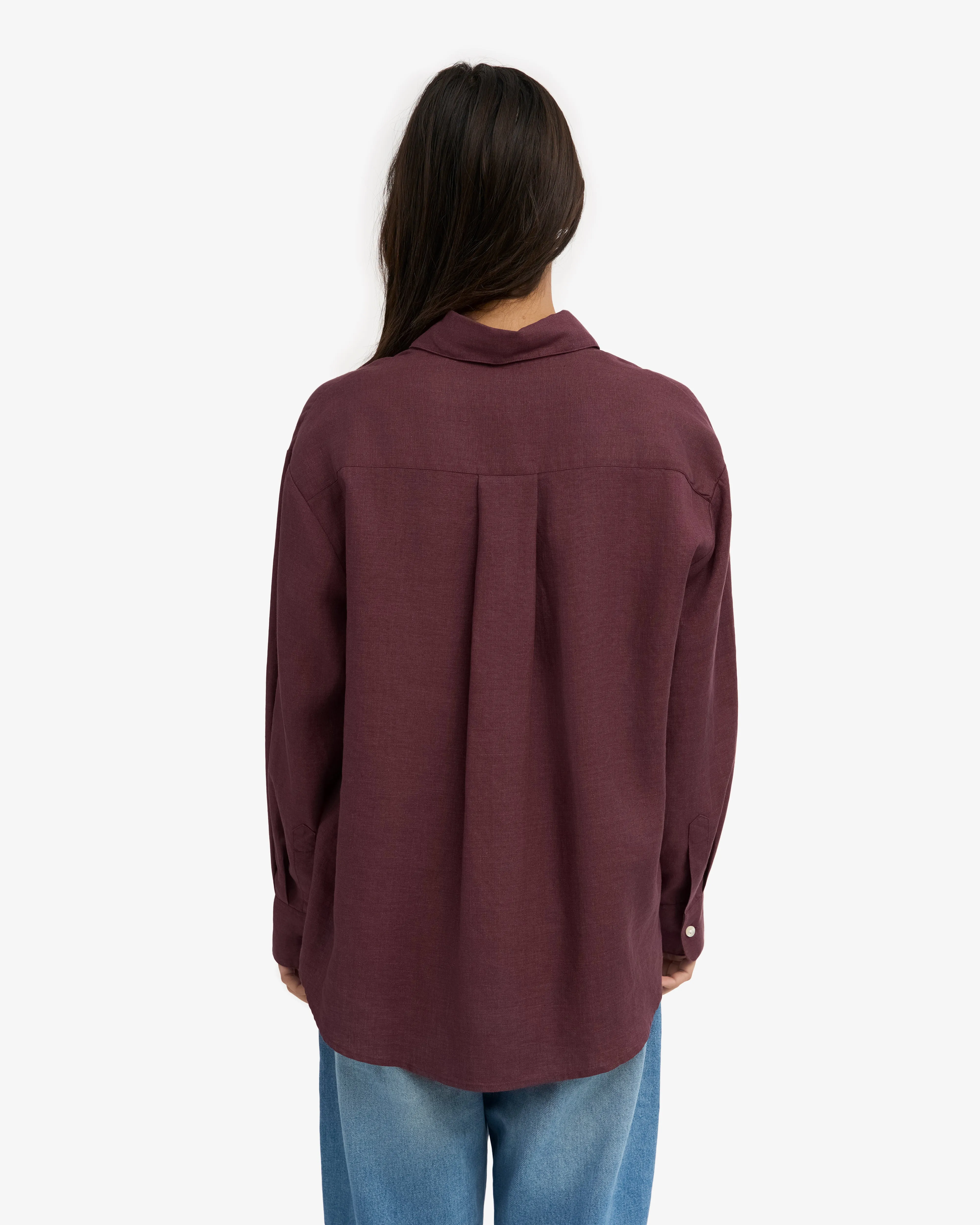 Linen Oversized Shirt - Oxblood Red sold by Colorful Standard product image thumbnail 4