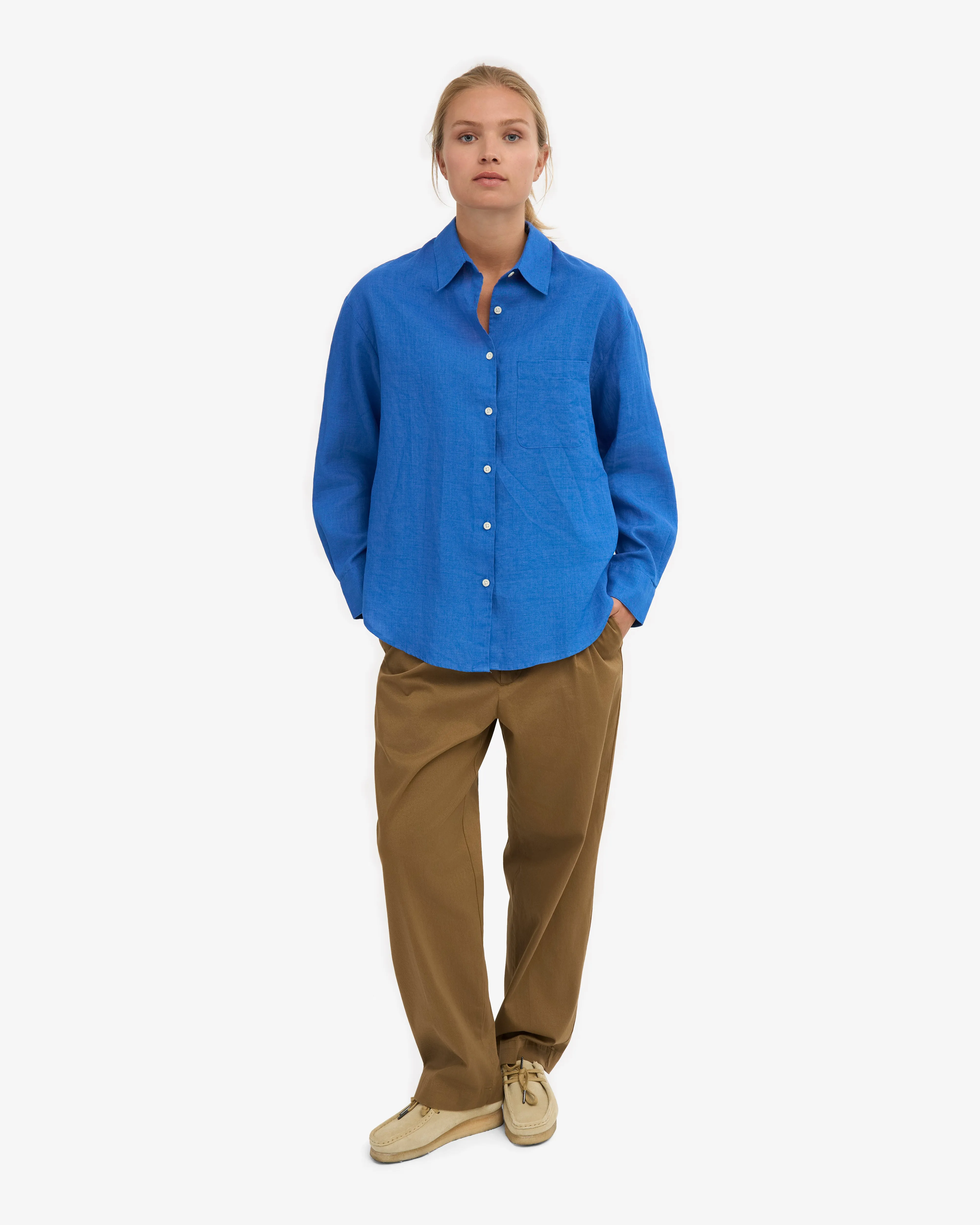 Linen Oversized Shirt - Pacific Blue sold by Colorful Standard product image thumbnail 5