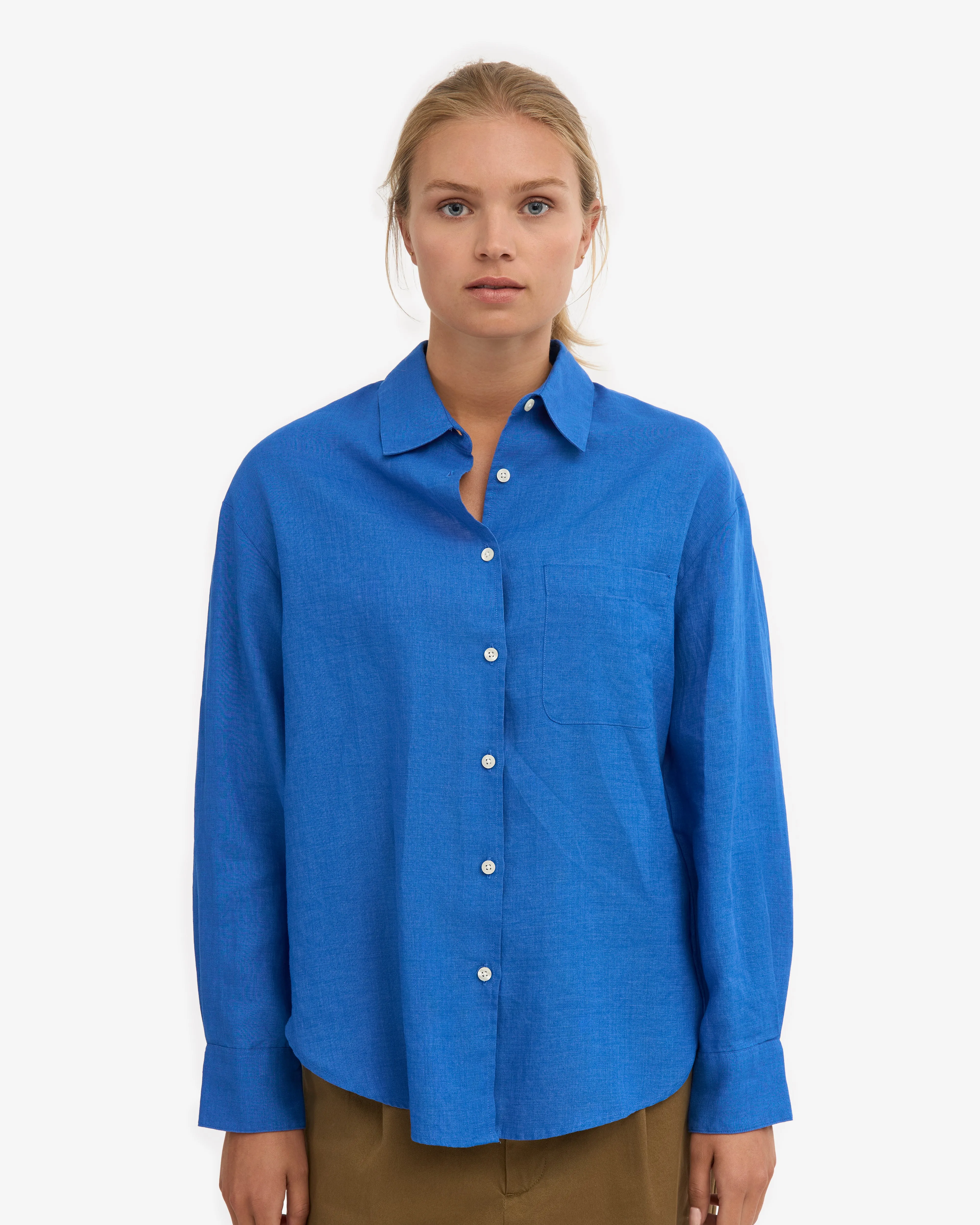 Linen Oversized Shirt - Pacific Blue sold by Colorful Standard product image thumbnail 2