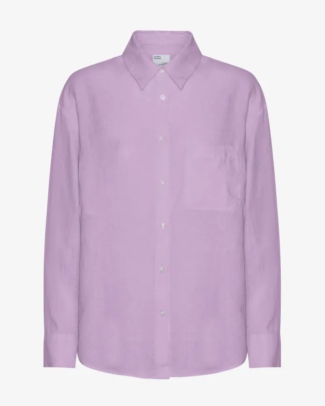 Linen Oversized Shirt - Soft Lavender sold by Colorful Standard