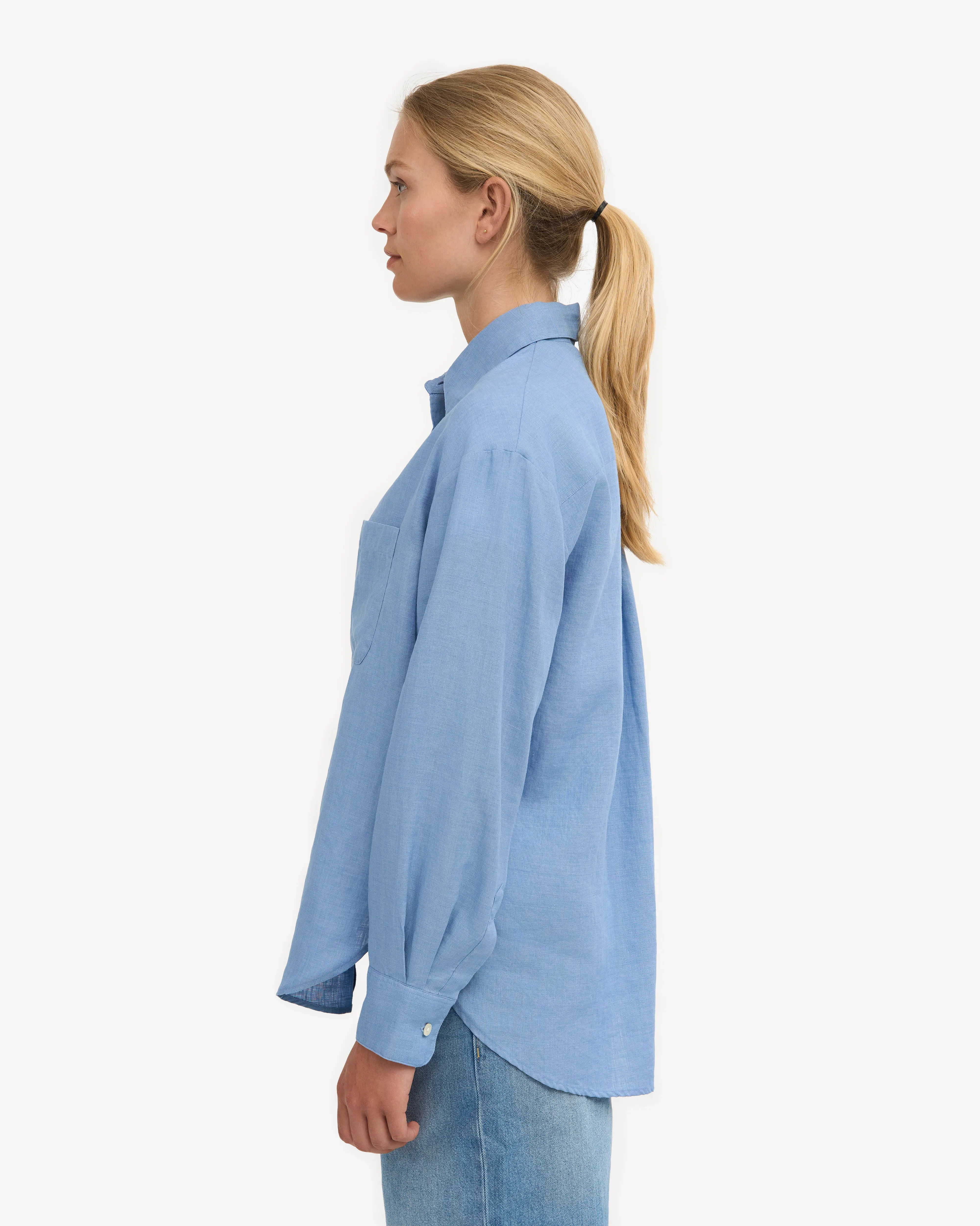 Linen Oversized Shirt - Seaside Blue sold by Colorful Standard product image thumbnail 3