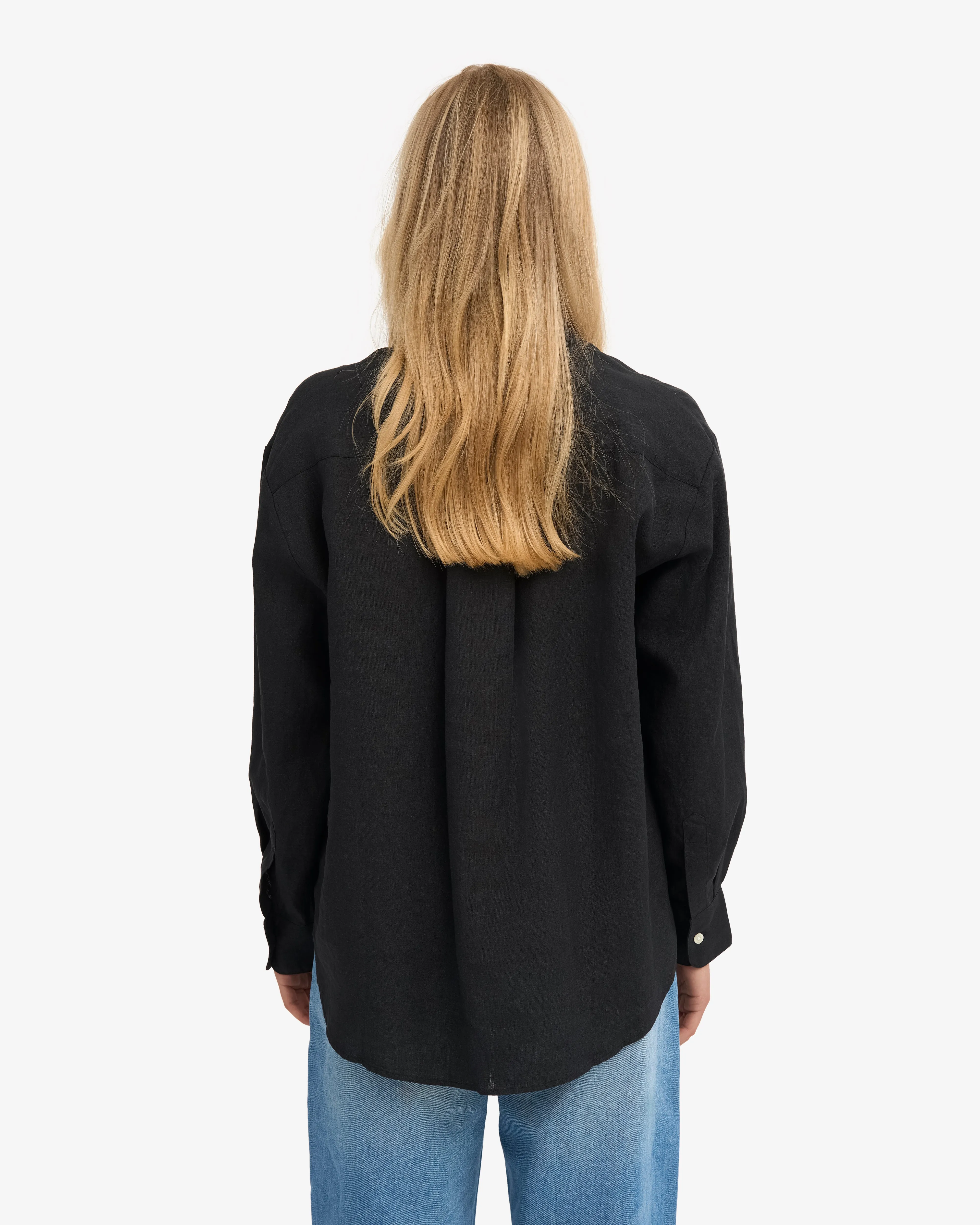 Linen Oversized Shirt - Deep Black sold by Colorful Standard product image thumbnail 4