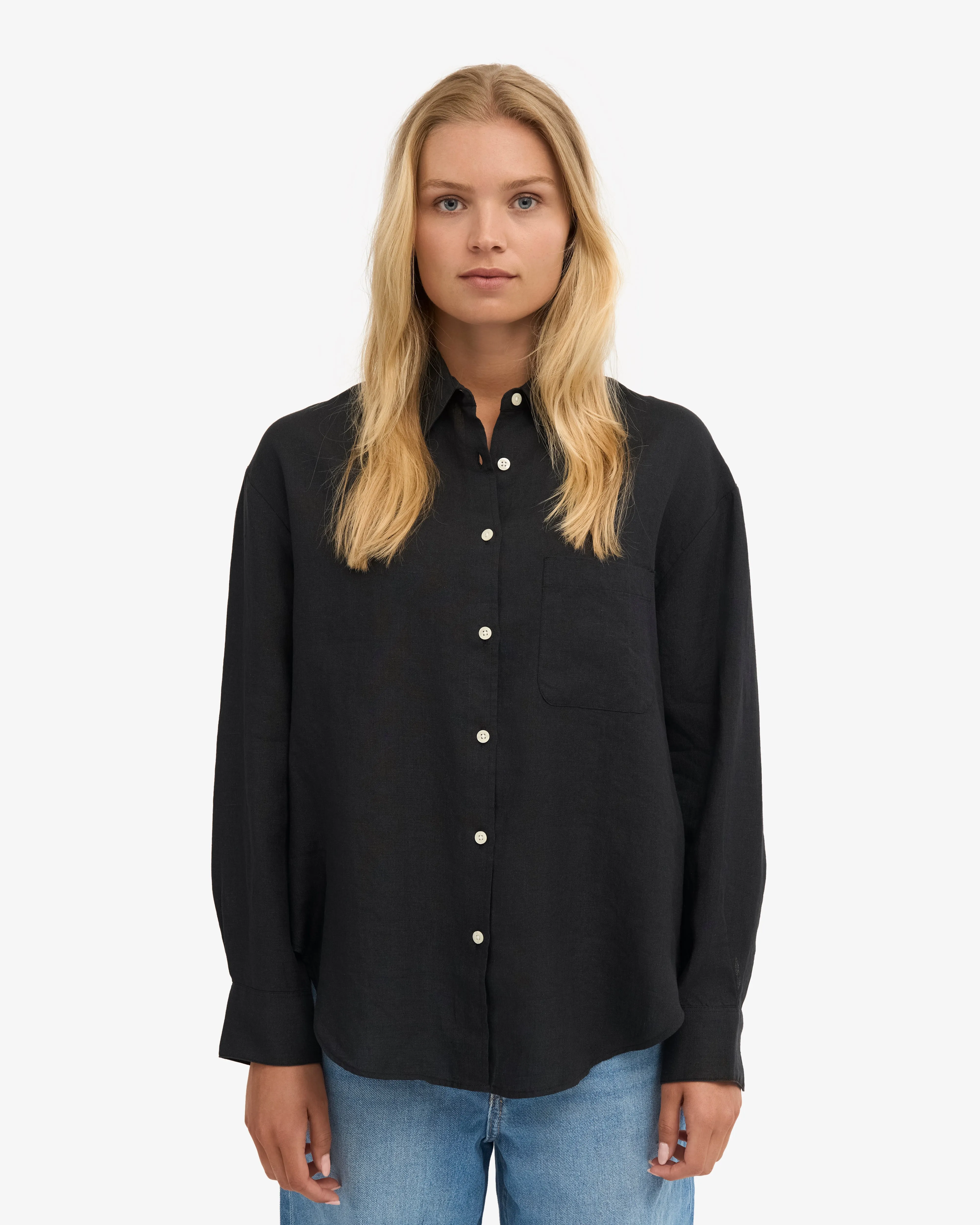 Linen Oversized Shirt - Deep Black sold by Colorful Standard product image thumbnail 2