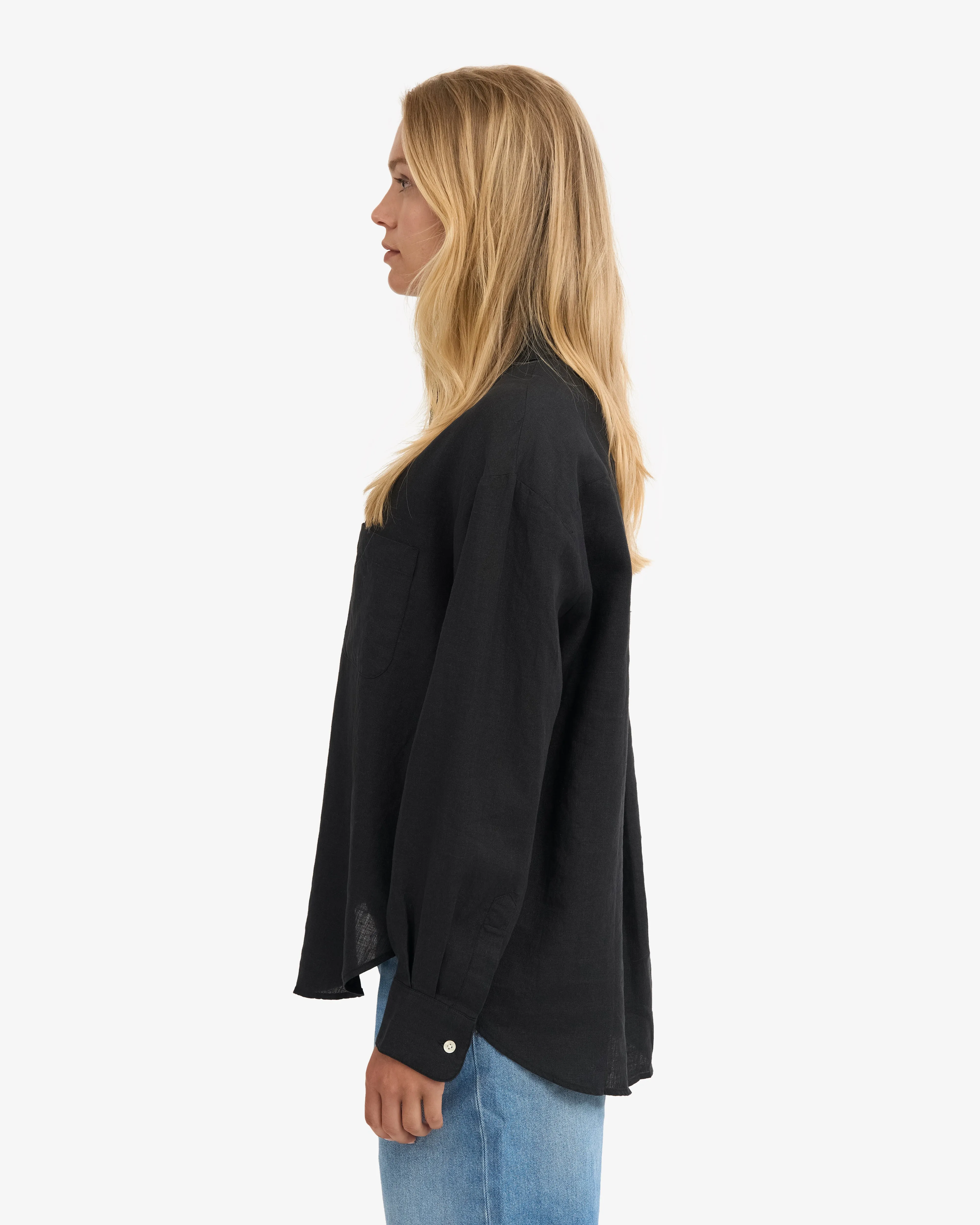 Linen Oversized Shirt - Deep Black sold by Colorful Standard product image thumbnail 3