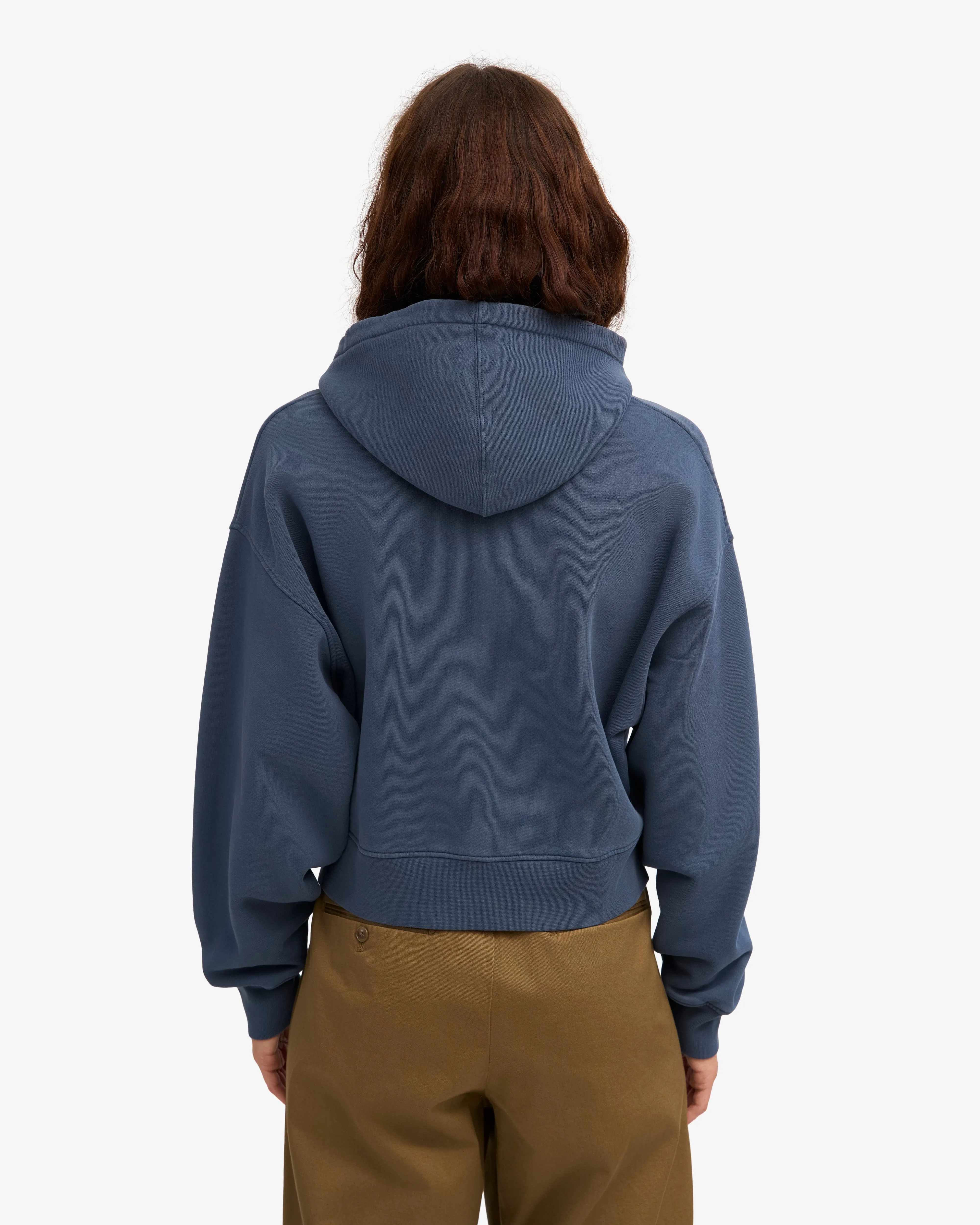 Organic Crop Zip Hood - Petrol Blue sold by Colorful Standard product image thumbnail 4