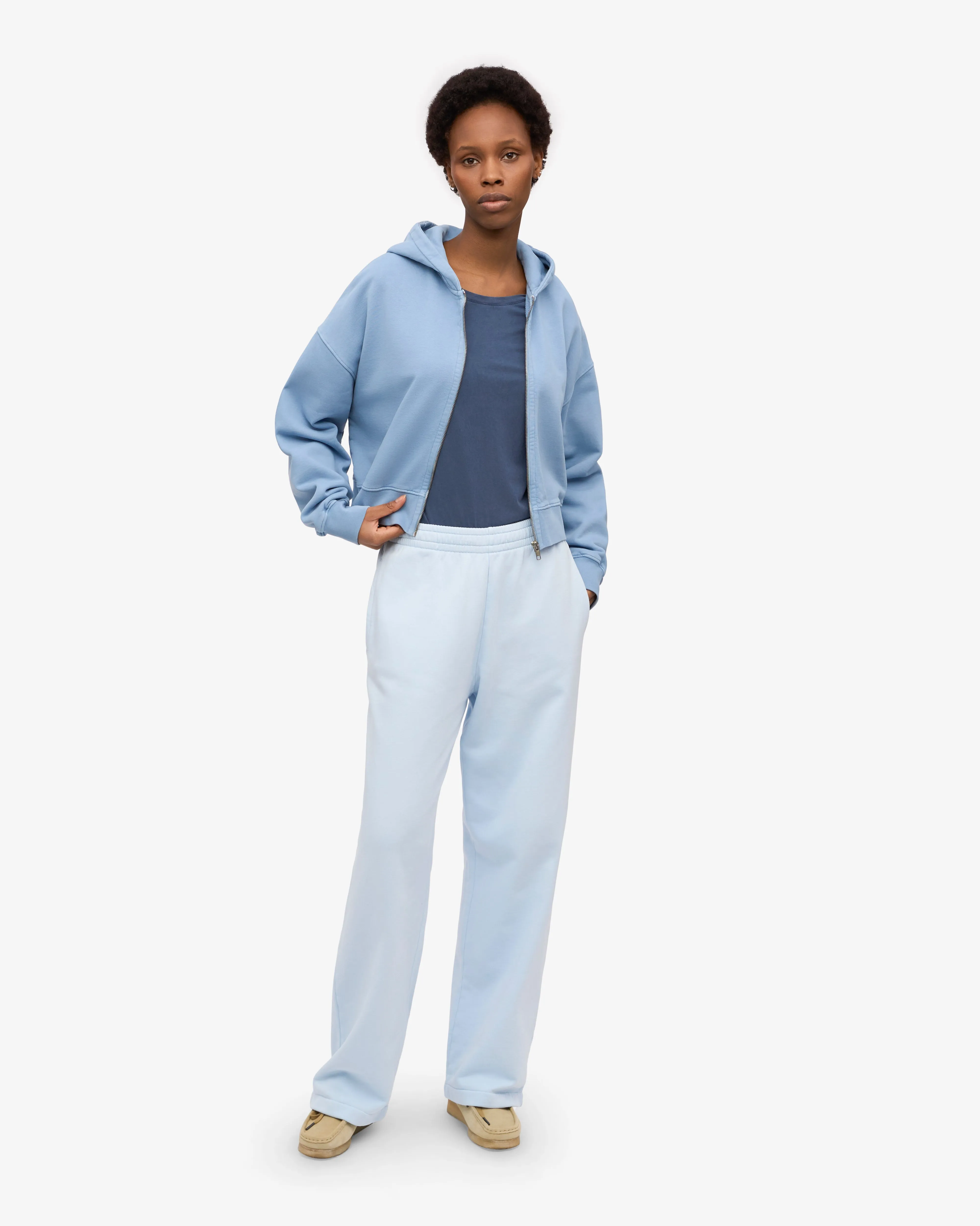 Organic Crop Zip Hood - Seaside Blue sold by Colorful Standard product image thumbnail 5