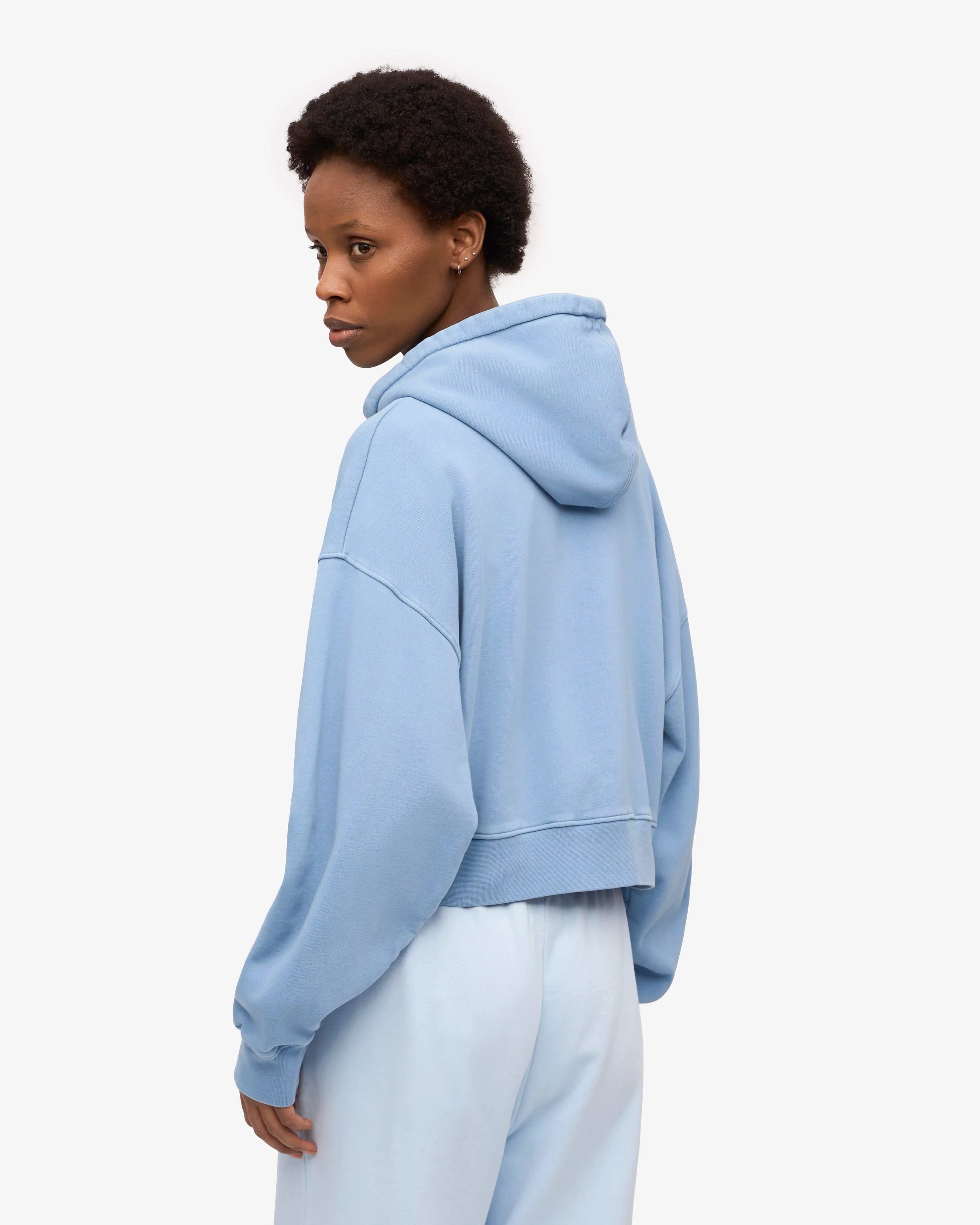Organic Crop Zip Hood - Seaside Blue sold by Colorful Standard product image thumbnail 4
