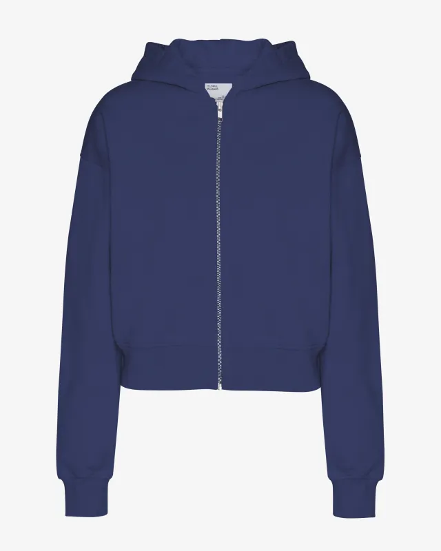 Organic Crop Zip Hood - Marine Blue sold by Colorful Standard