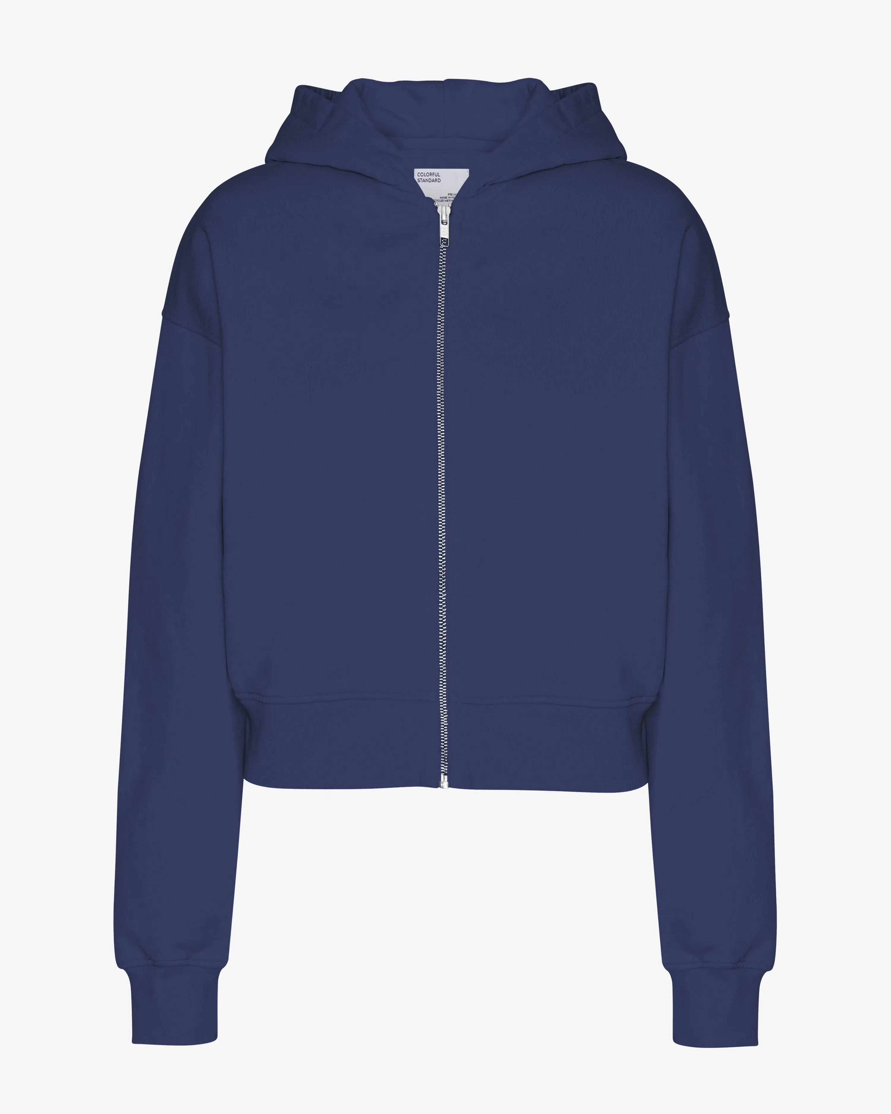 Organic Crop Zip Hood - Marine Blue sold by Colorful Standard