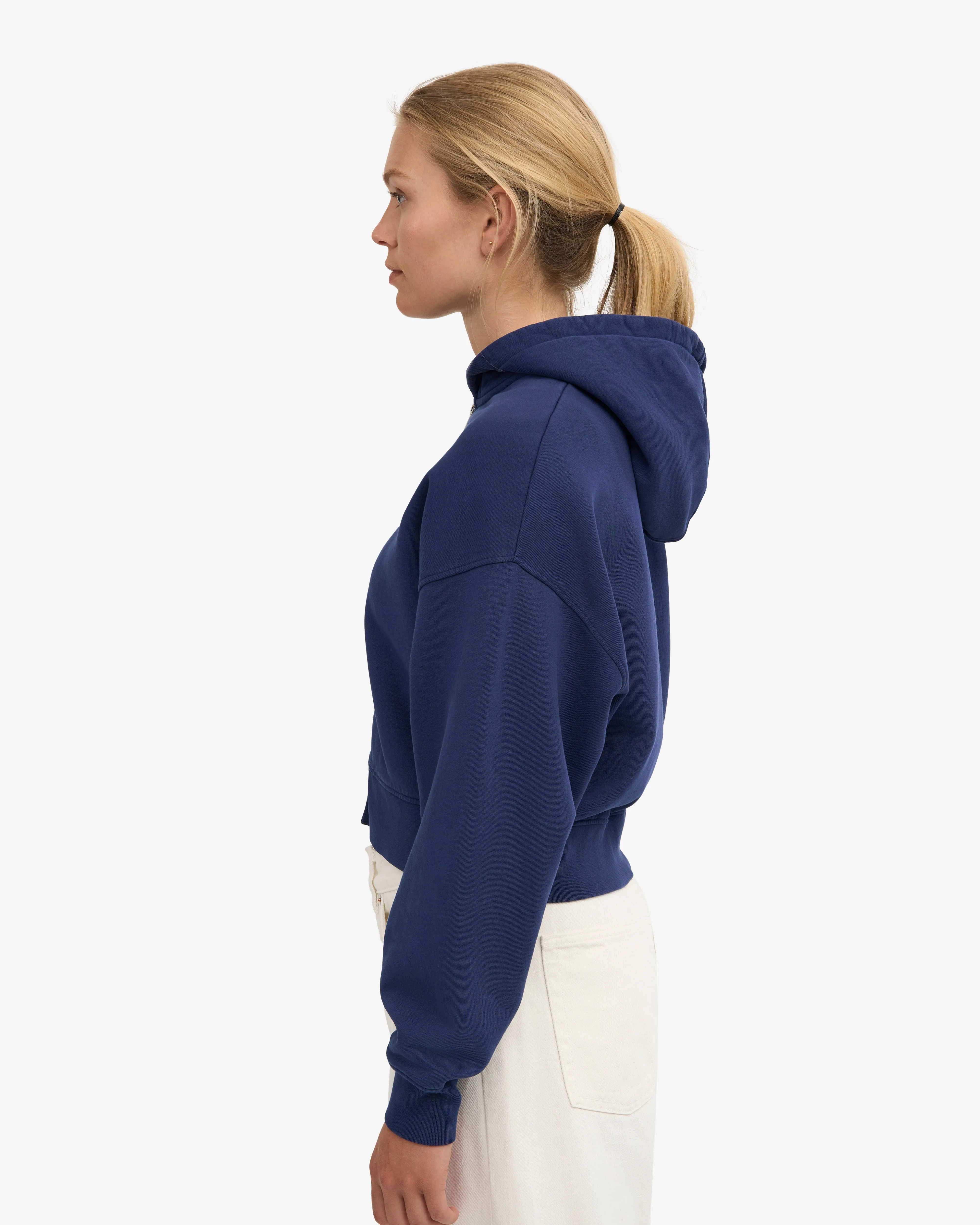 Organic Crop Zip Hood - Marine Blue sold by Colorful Standard product image thumbnail 3